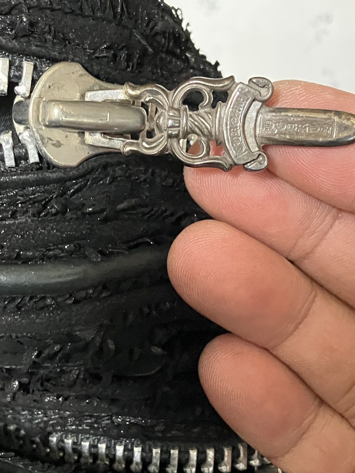 Chrome Hearts Chrome Hearts Waxed Destroyed Leather Cross Patch Bag Size ONE SIZE - 4 Thumbnail