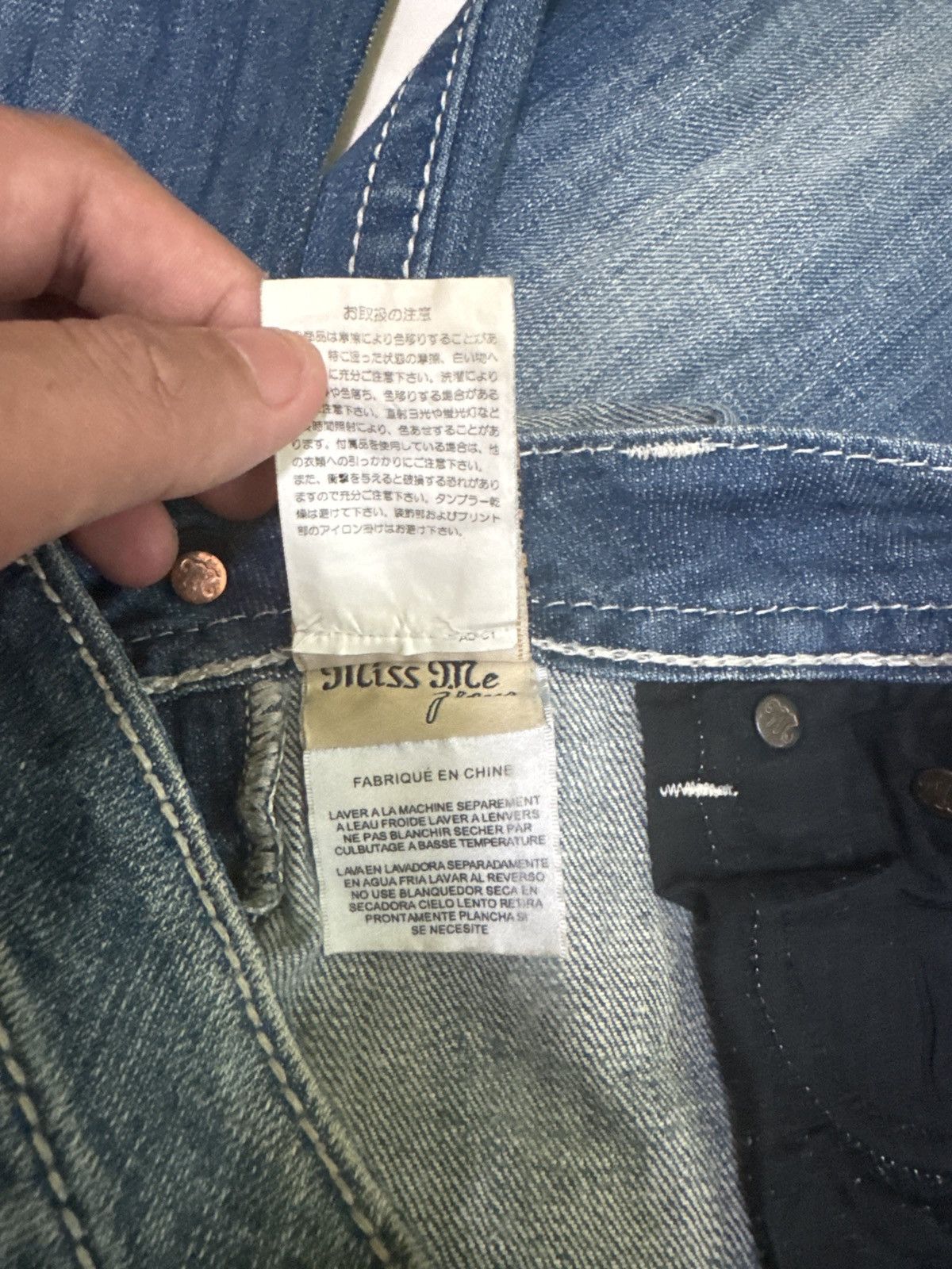 If Six Was Nine FLARE MISS ME CLAW MARK STUDDED CHAIN DENIM Size US 30 / EU 46 - 14 Thumbnail