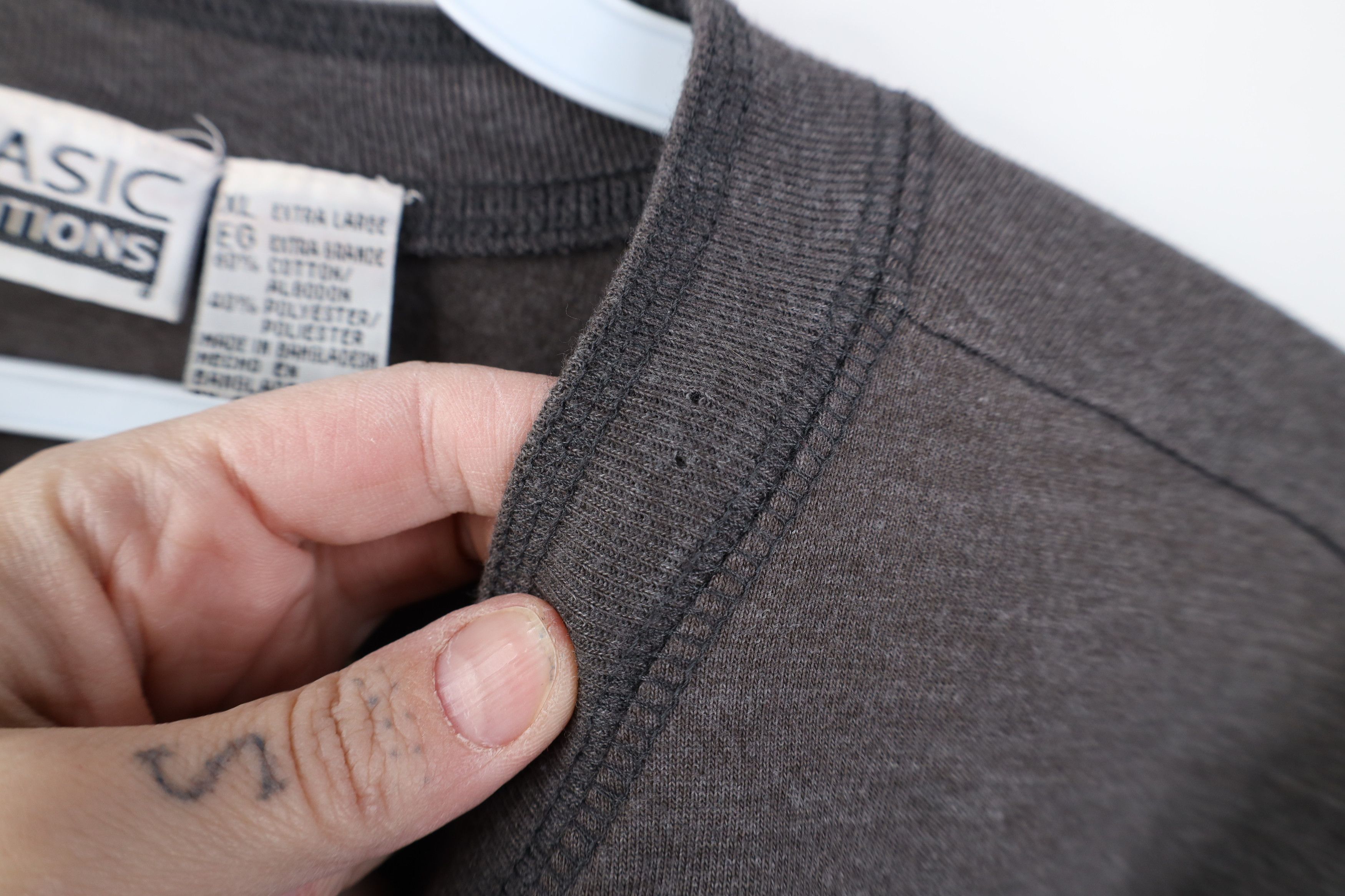 Vintage Vintage 90s Streetwear Blank Long Sleeve Henley T-Shirt Gray Size US XL / EU 56 / 4 - 10 Thumbnail