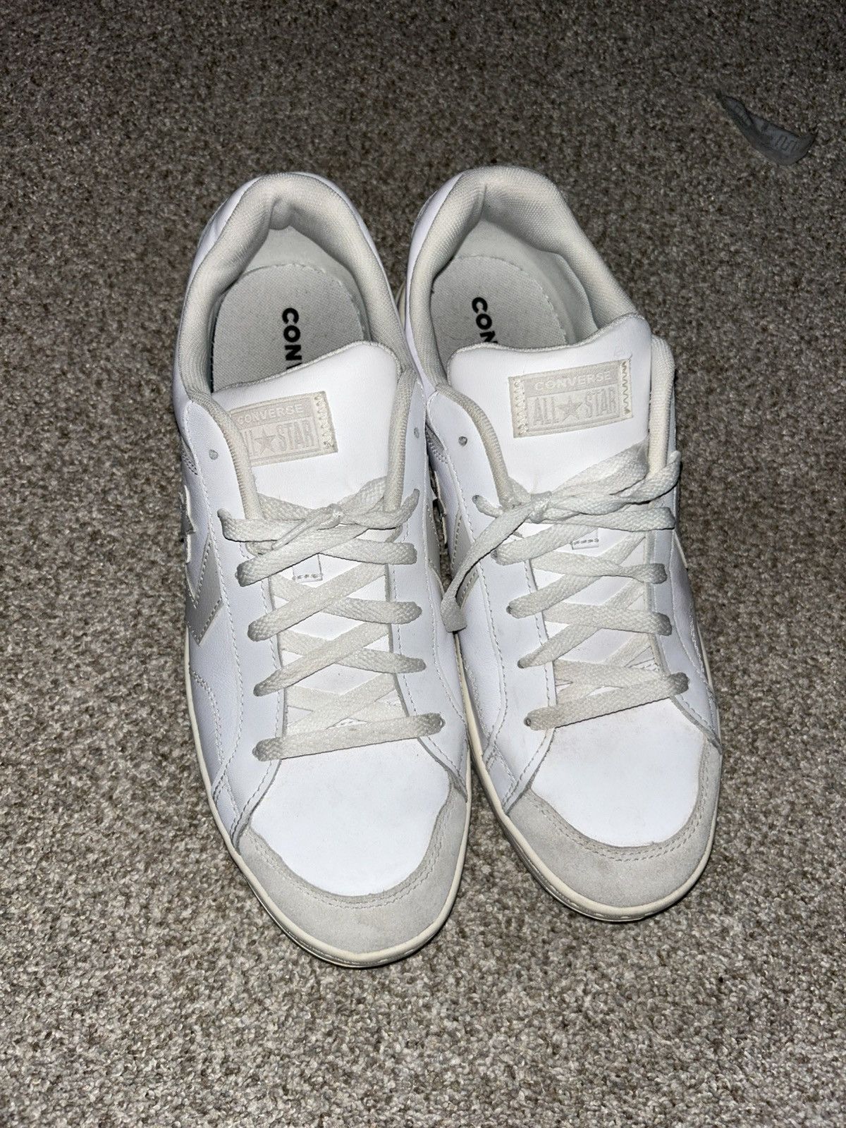Converse Converse All Star White Leather Sneakers Size US 12 / EU 45 - 2 Thumbnail