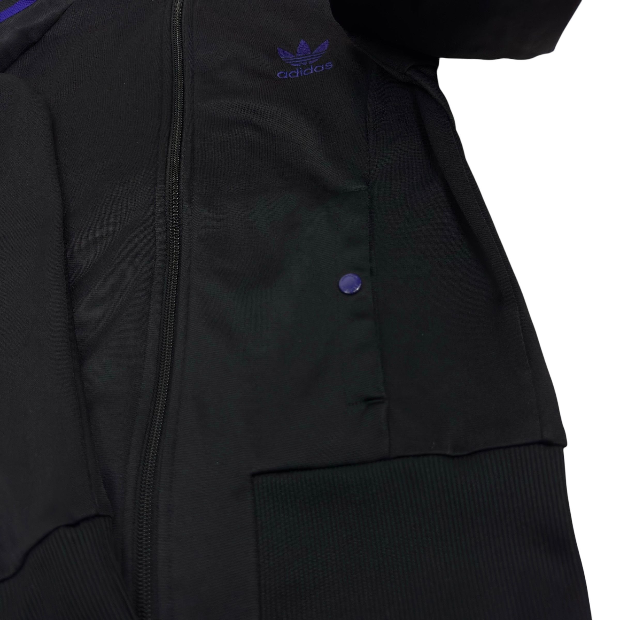 Adidas Adidas Women Black Purple 3-Stripes Full Zip Track Jacket 38 Size XS / US 0-2 / IT 36-38 - 6 Thumbnail