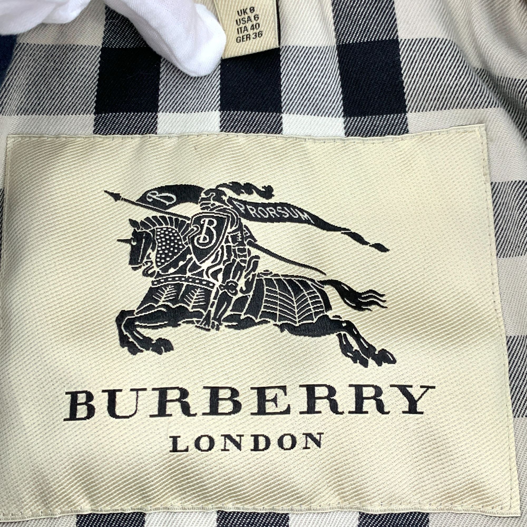 Burberry Burberry Deep Blue Cotton Double-Breasted Trench Coat W/ Lea Size M / US 6-8 / IT 42-44 - 2 Thumbnail