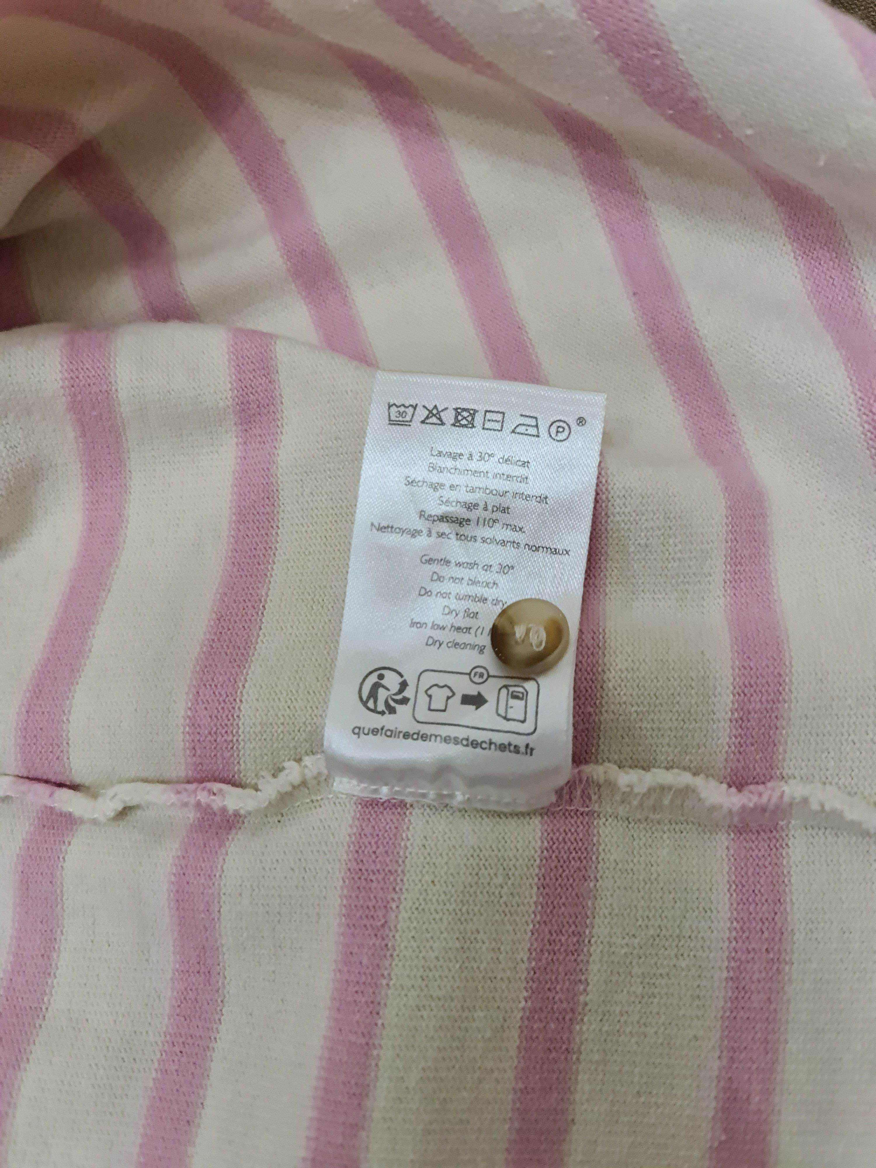 Sezane Sezane Noan Mariniere pink striped button ups sweatshirt Size L / US 10 / IT 46 - 10 Thumbnail
