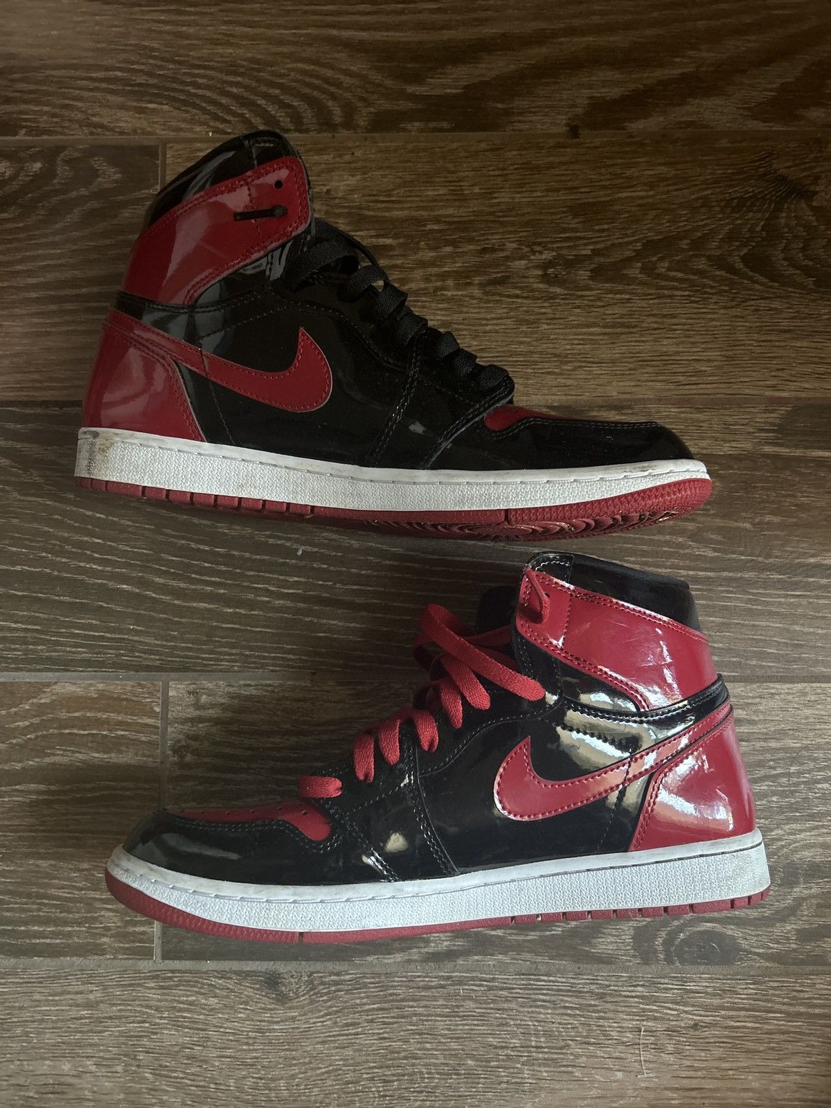 Jordan Brand × Nike Jordan 1 Patent Bred Size US 10.5 / EU 43-44 - 2 Thumbnail