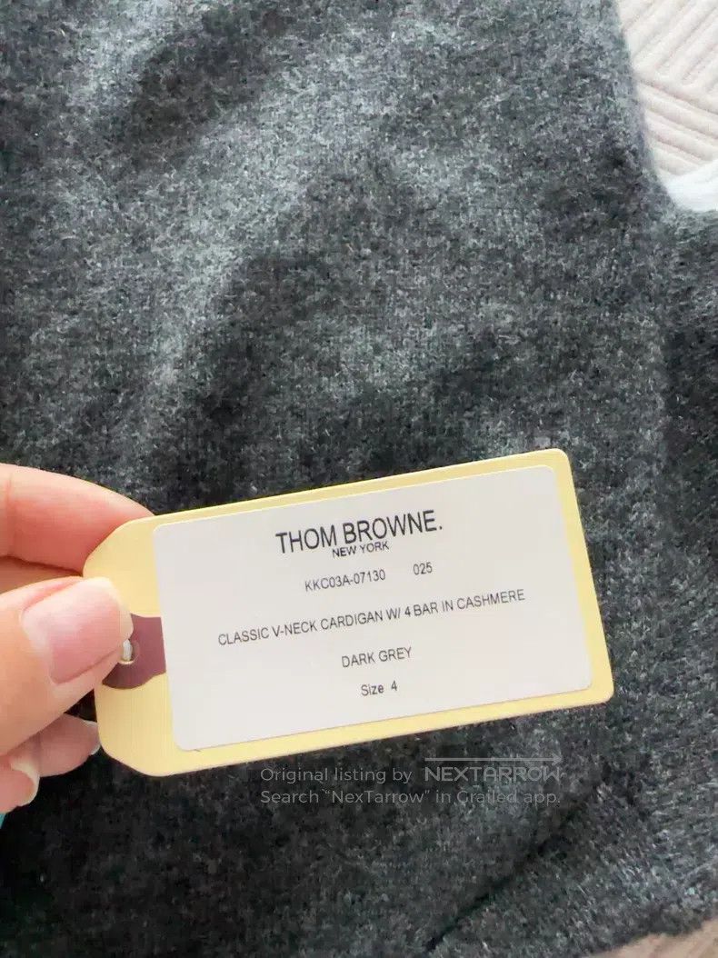 Thom Browne Thom Browne Dark Gray Cashmere Knit Cardigan Size US XL / EU 56 / 4 - 6 Thumbnail