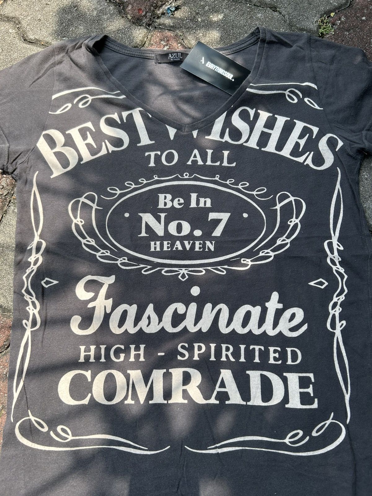 Japanese Brand Azul By Moussy Jack Daniels Whiskey Parody Tee Size M / US 6-8 / IT 42-44 - 2 Thumbnail