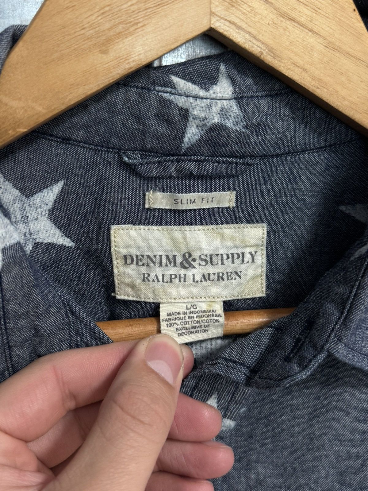 Denim & Supply Ralph Lauren Denim Supply Ralph Lauren Button Shirt Size L Star Chambray Size US L / EU 52-54 / 3 - 4 Thumbnail