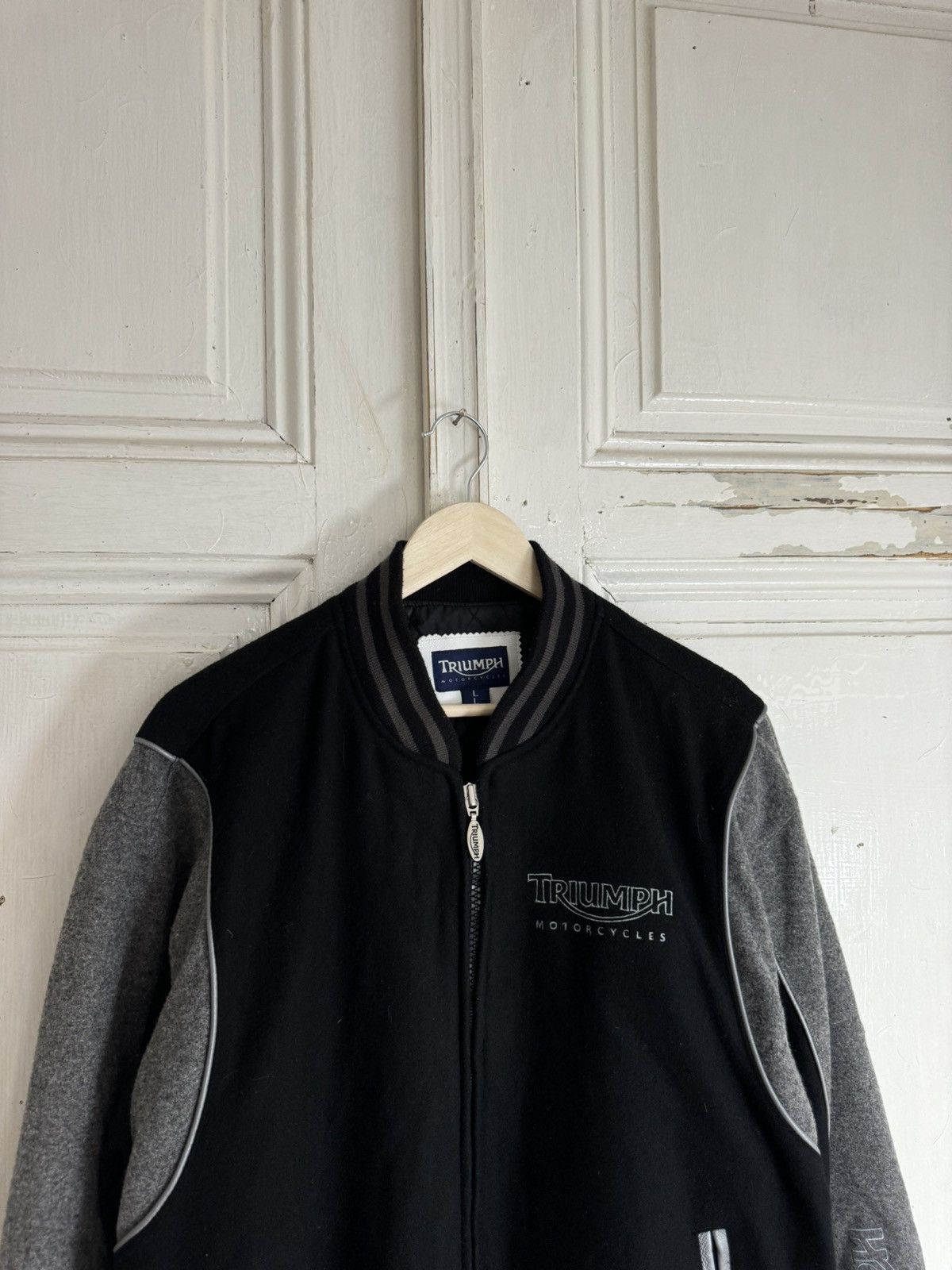 Harley Davidson × Vintage Triumph Vintage Black Motorcycles Varsity Jacket Size US L / EU 52-54 / 3 - 8 Thumbnail