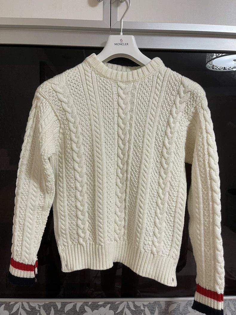 Thom Browne Thom browne White wool sweater 2504-Nextarrow Size US M / EU 48-50 / 2 - 1 Thumbnail