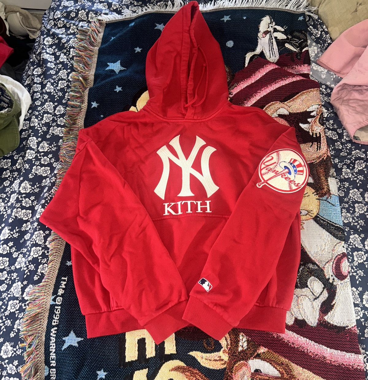 Kith × MLB Kith New York Yankees plush fleece cropped Braxton hoodie XS Size US XS / EU 42 / 0 - 1 Thumbnail