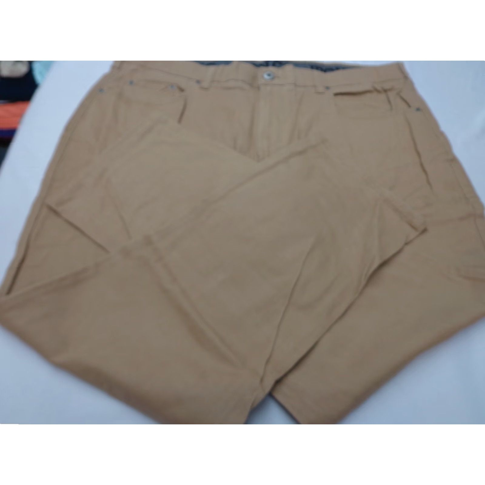 Vintage Iron Co. Men's Classic Stretch Comfort Patriot Pants Chino Straight 42 x 30 Beige Cotton Blend Flat Front Regular Inseam 30 Modern Iron Co Men Pants Size US 42 / EU 58 - 5 Thumbnail