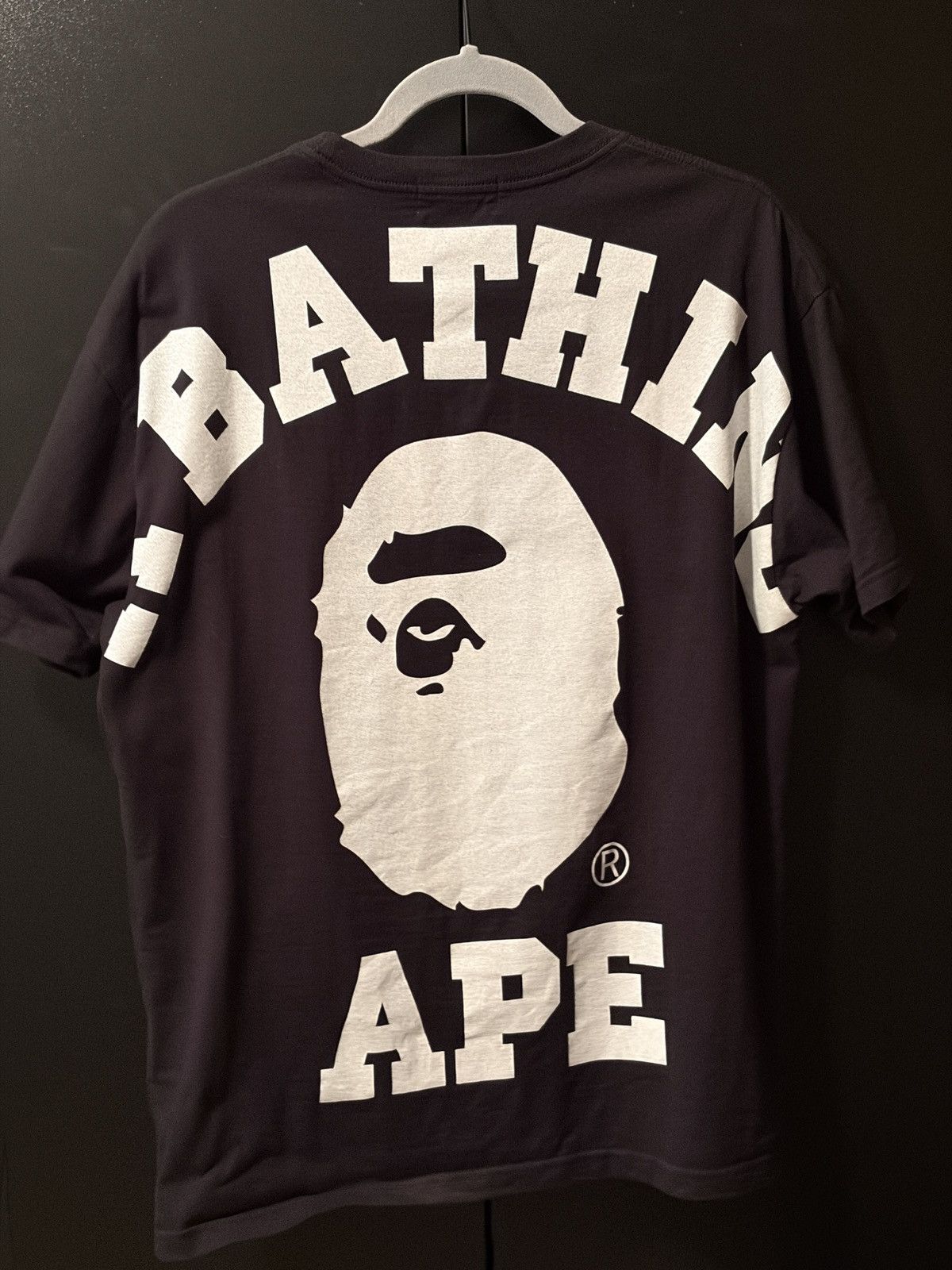 Bape A Bathing Ape back logo with ape head tshirt black
