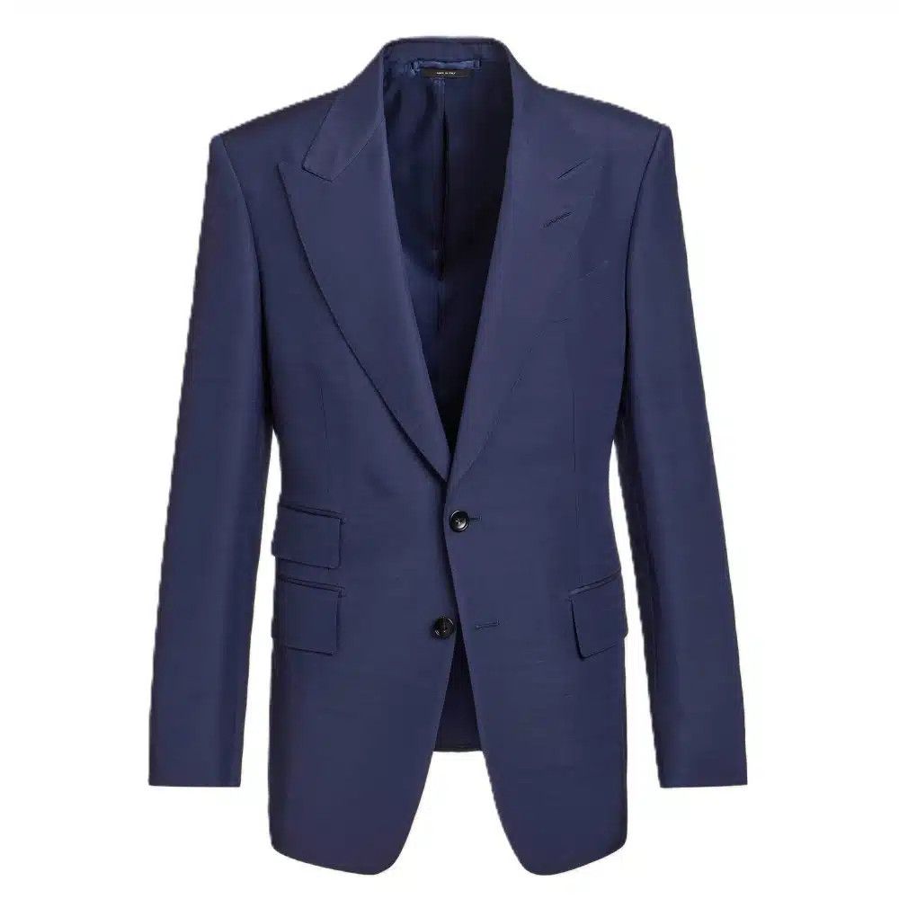 Tom Ford o1loc1c0226 JHEP01 Pure Silk Shelton Jacket in Blue Size US S / EU 44-46 / 1 - 1 Thumbnail