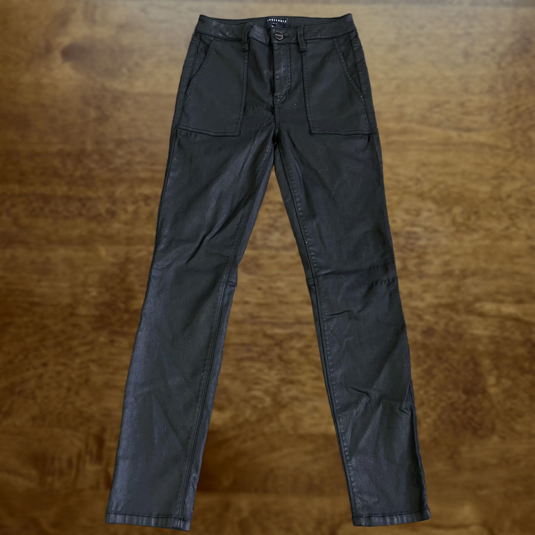 Sanctuary Sanctuary Jeans Womens 4/27 Black Mid Rise Skinny Coated Stretch Denim Pants Size 27" / US 4 / IT 40 - 1 Thumbnail