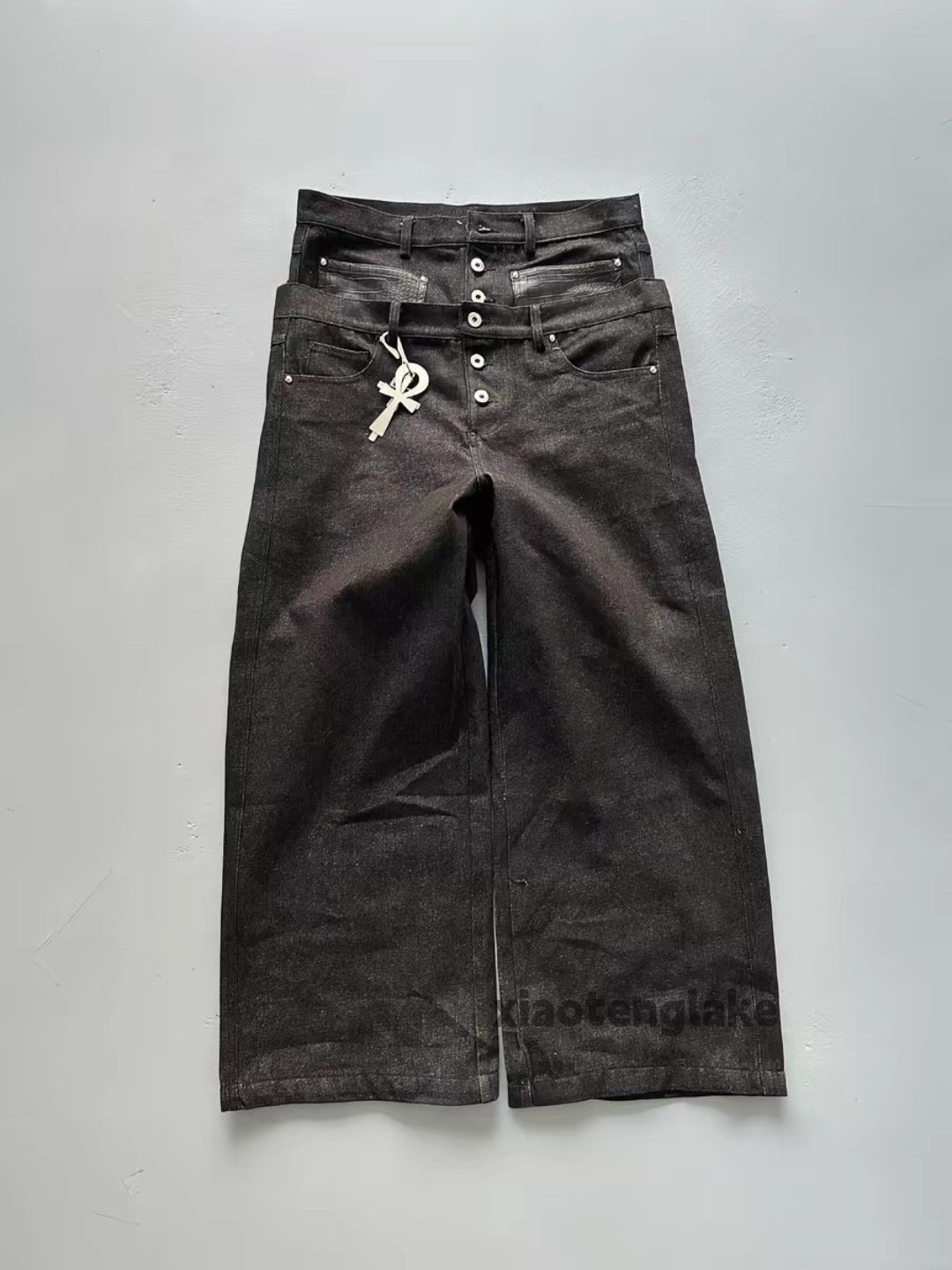 Jean otl playboicarti asaprocky style double waist flared jeans Size US 30 / EU 46 - 1 Thumbnail
