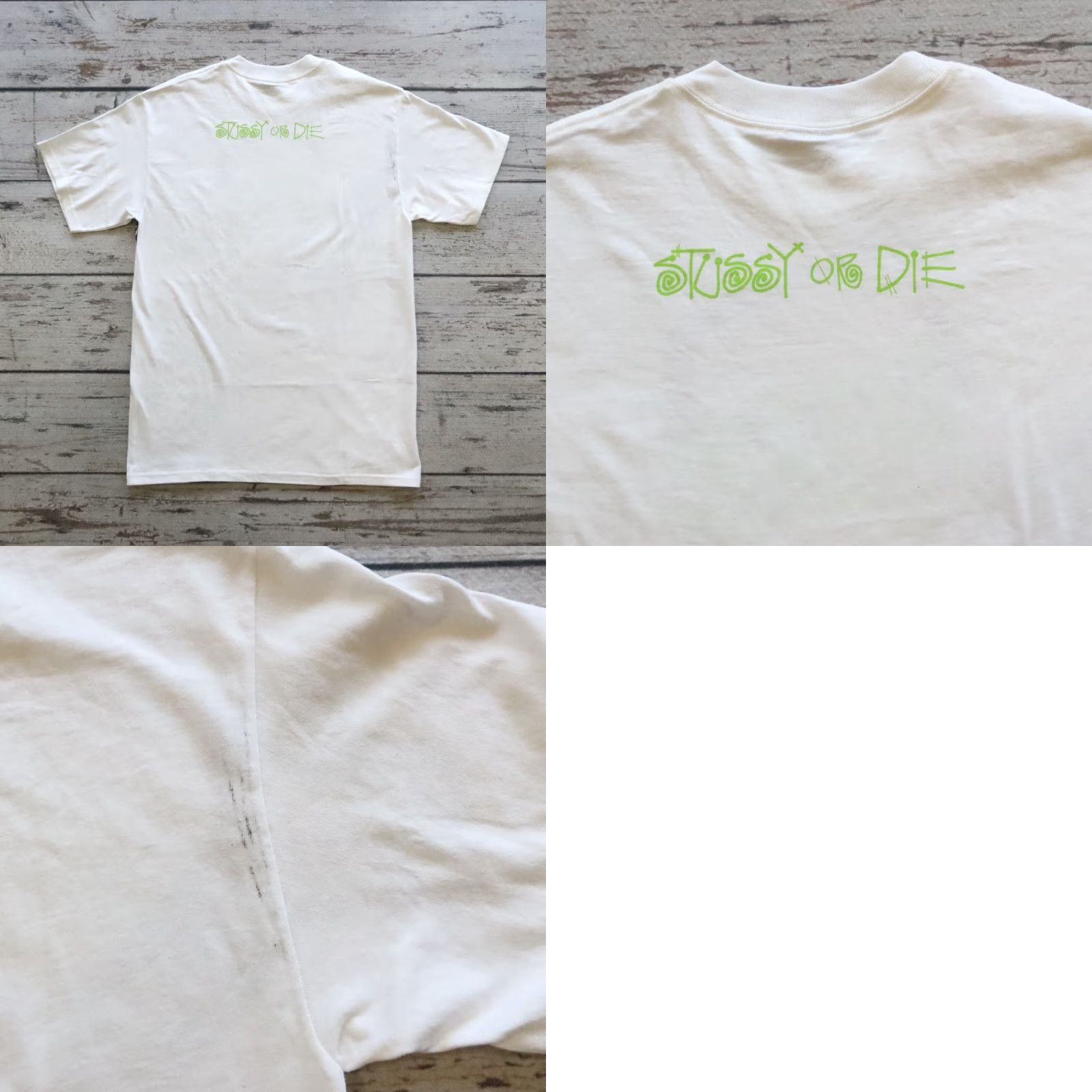 Huf VINTAGE Stussy HUF x Stussy Or Die AOP Tshirt M White Mens Shirt Size US M / EU 48-50 / 2 - 9 Thumbnail
