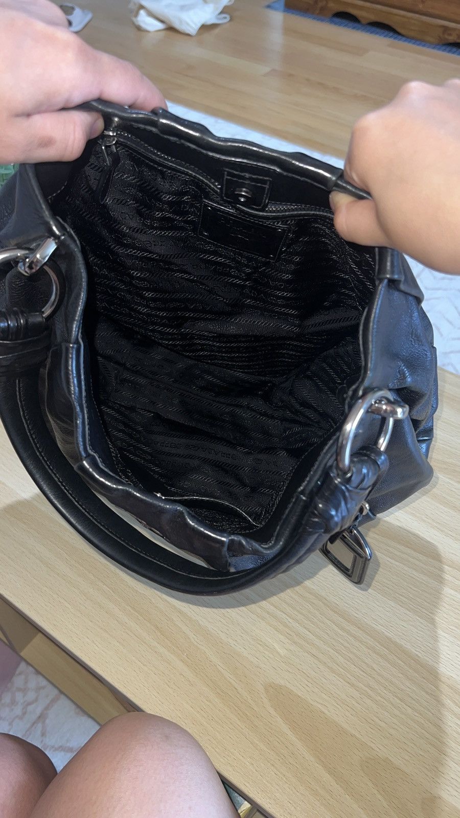 Prada Prada Nappa Leather Hobo Bag Size ONE SIZE - 2 Thumbnail