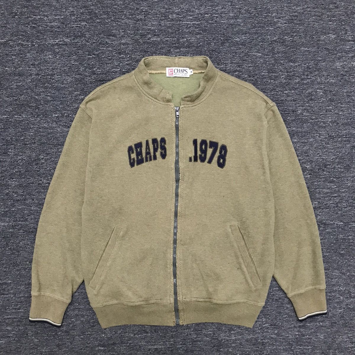 image of Chaps Ralph Laurent Zipper Sweatshirt in Brown, Men's (Size Medium)