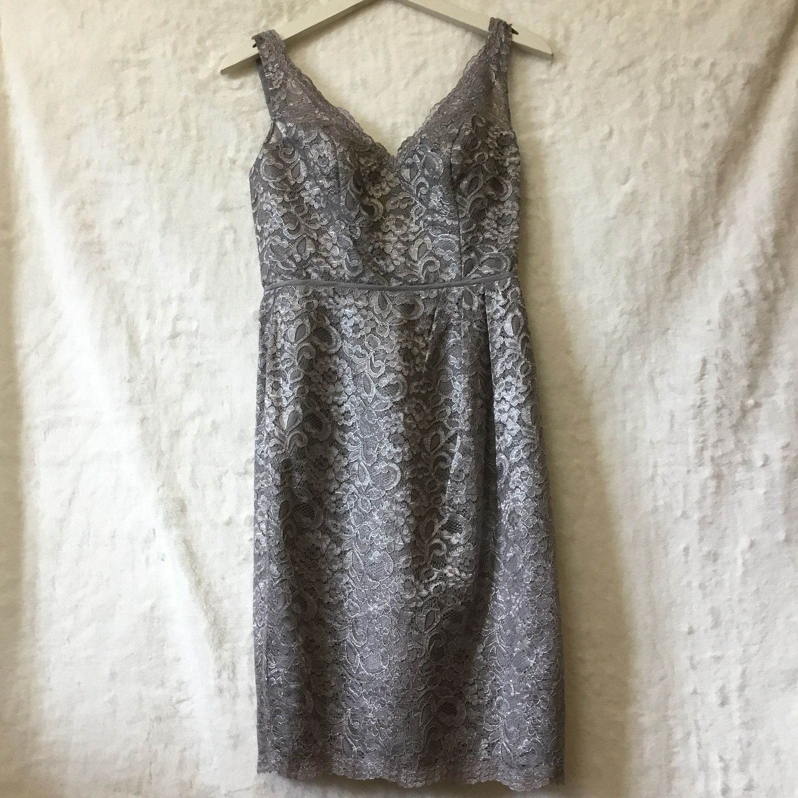 Other David's Bridal Short Tank Metallic Lace Dress Size XS / US 0-2 / IT 36-38 - 2 Thumbnail