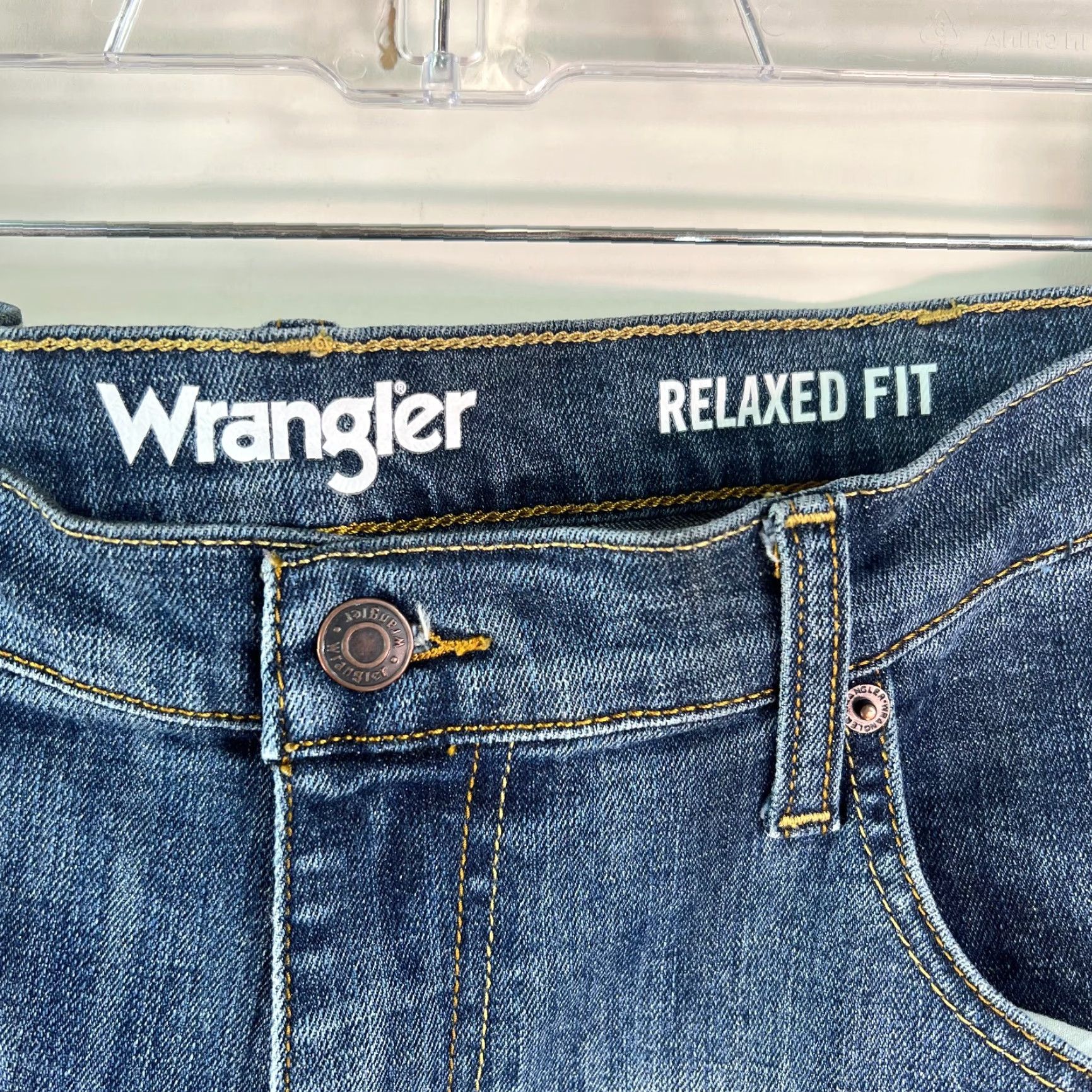 Wrangler Wrangler Mens High Rise Flat Front Stretch Blue Denim Straight Jeans Size 38X32 Size US 40 / EU 56 - 7 Thumbnail