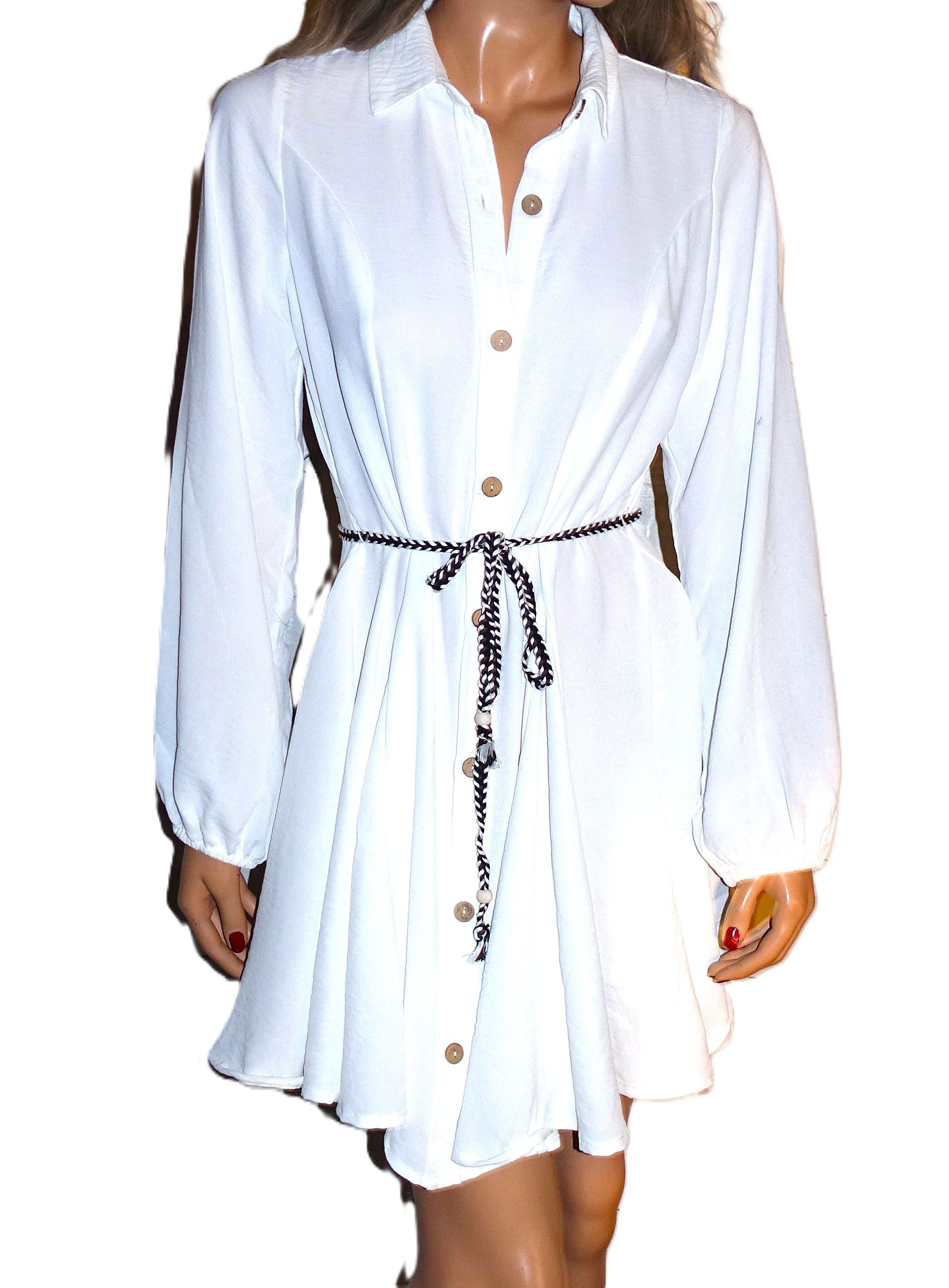 Other Indulge White Shirt Dress with Belt L NWOT Size L / US 10 / IT 46 - 7 Thumbnail