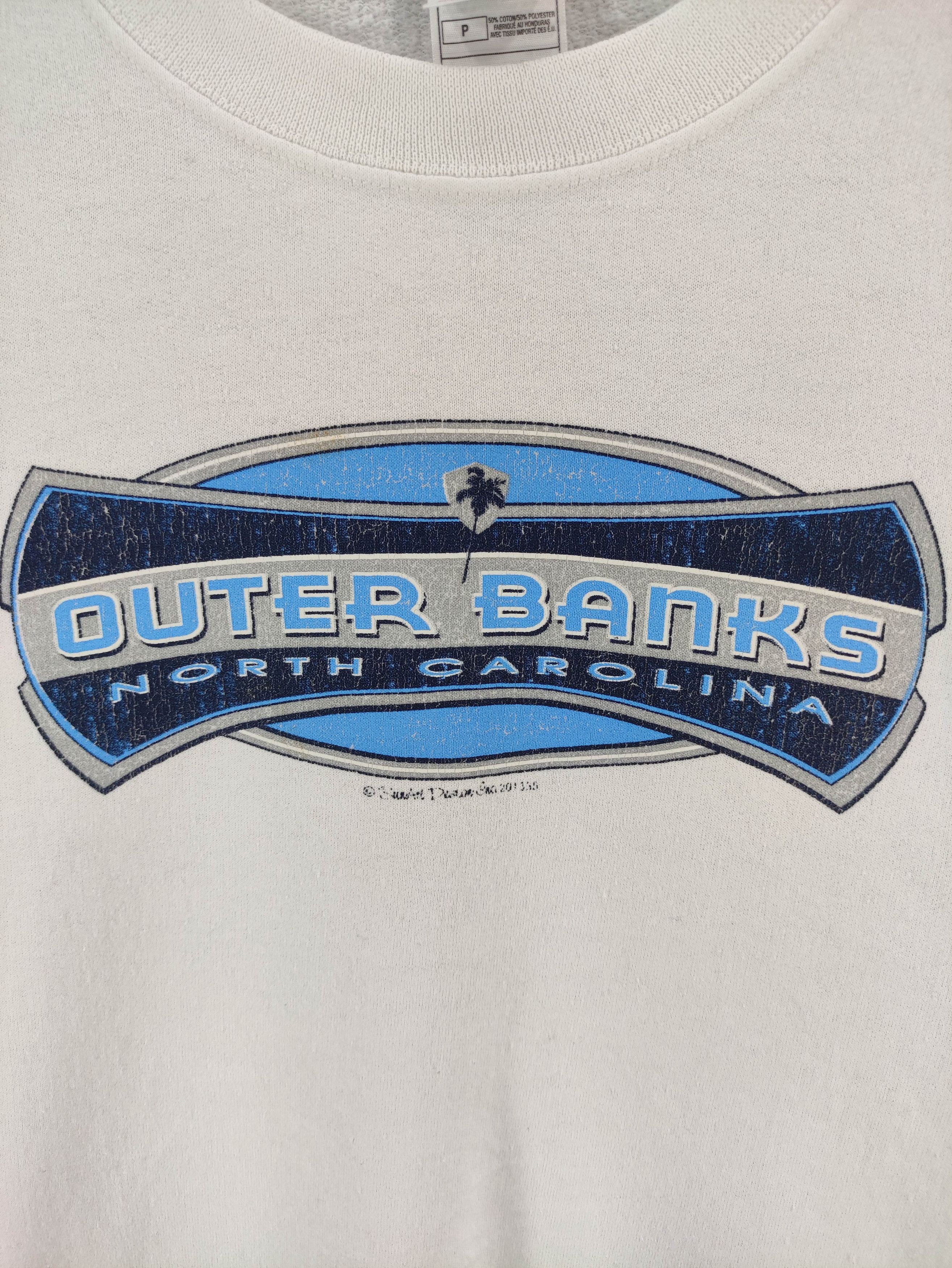 Fruit Of The Loom Vintage Outer Banks Sweatshirt Jumper Big Logo Size US S / EU 44-46 / 1 - 3 Thumbnail