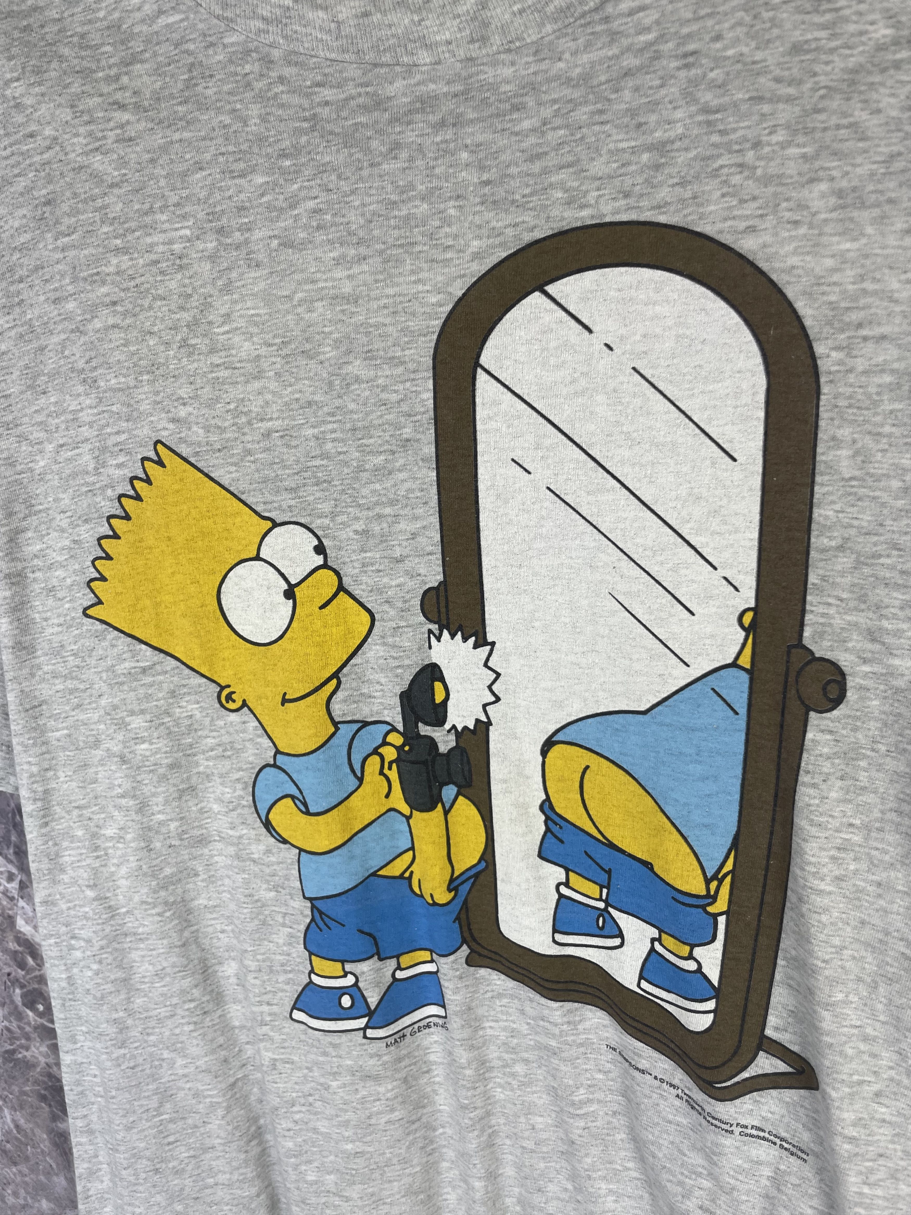 Vintage 90s The Simpsons Bart 1997 Vintage Mirror Photo T-Shirt L Size US XL / EU 56 / 4 - 3 Thumbnail