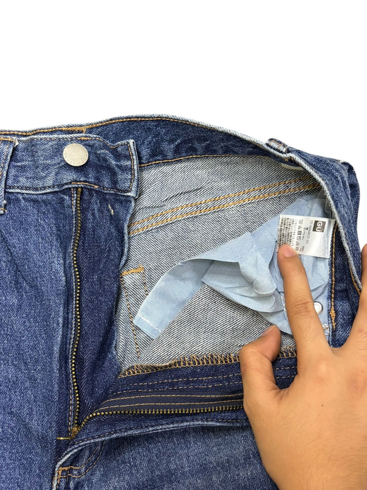GU Vintage Gu Distressed Ultra Wide Blue Wash Baggy Jeans Size 25" / US 0 / IT 36 - 5 Thumbnail