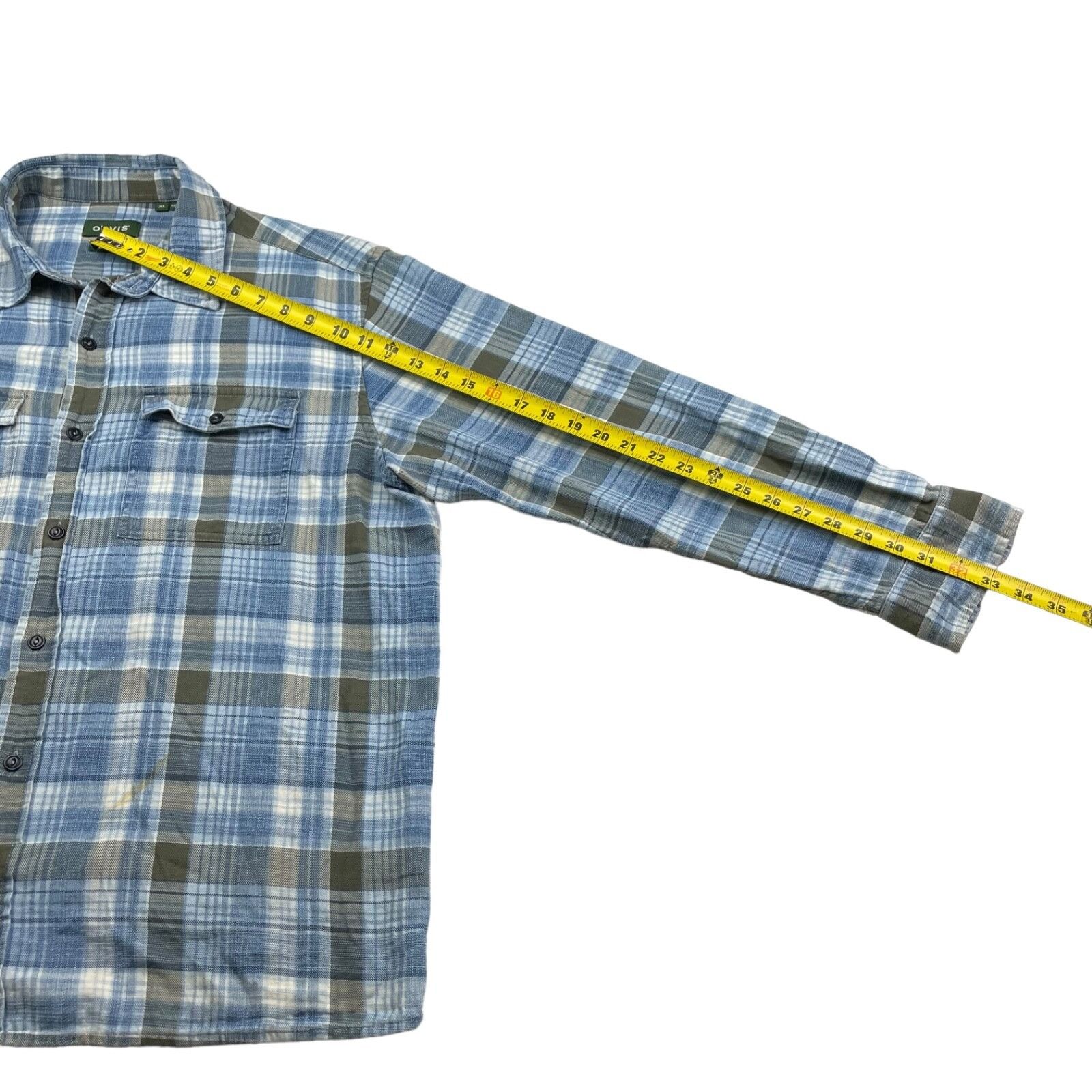 Orvis Orvis Men's 100% Cotton Active Fit L/S Work Shirt Indigo Blu Size US XL / EU 56 / 4 - 6 Thumbnail