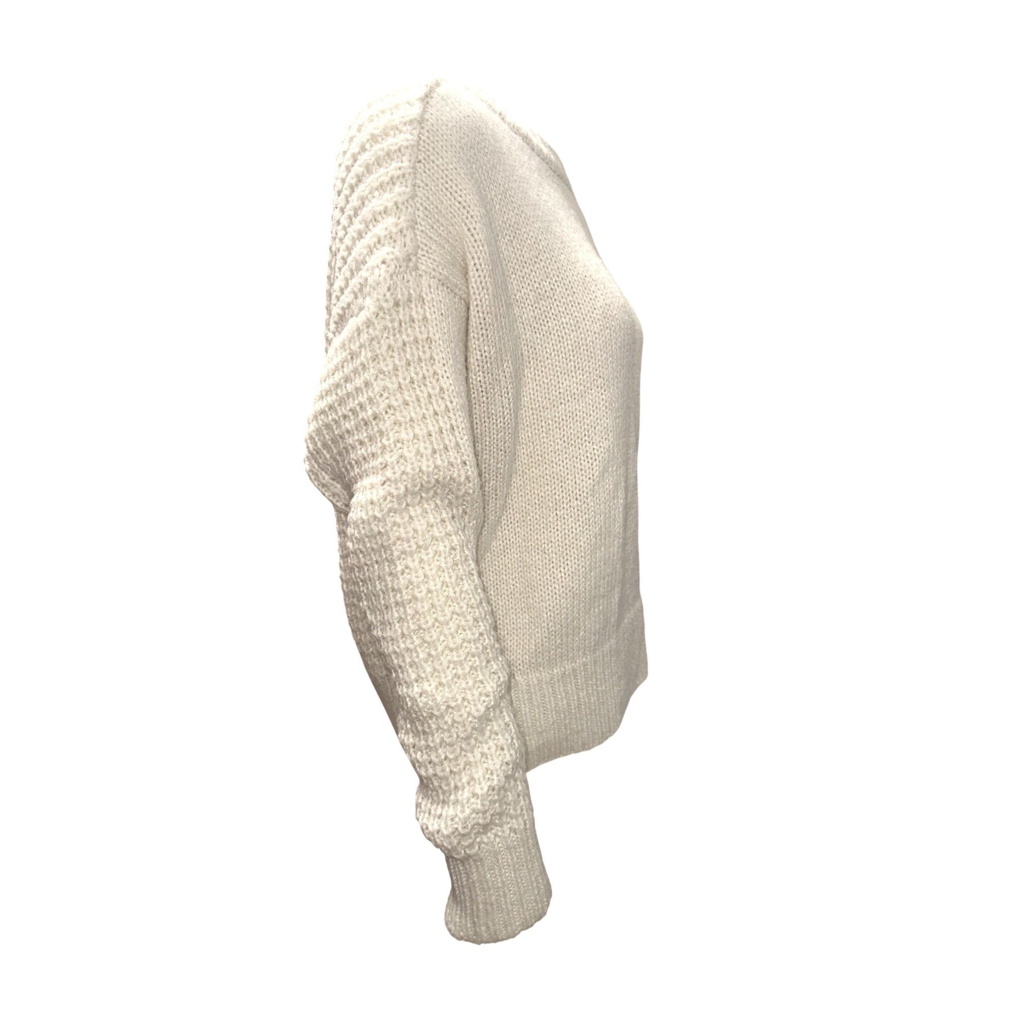 Abercrombie & Fitch Abercrombie Fitch Small Cream Textured Pullover Sweater Wint Size L / US 10 / IT 46 - 6 Thumbnail