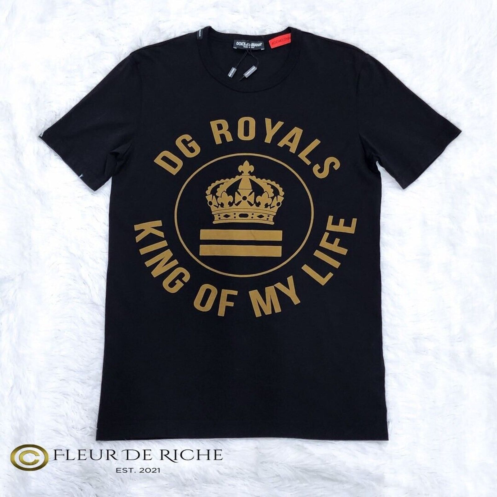 Dolce & Gabbana Dolce & Gabbana 'King of My Life' DG Royals T-shirt sz 46 Size US S / EU 44-46 / 1 - 1 Thumbnail