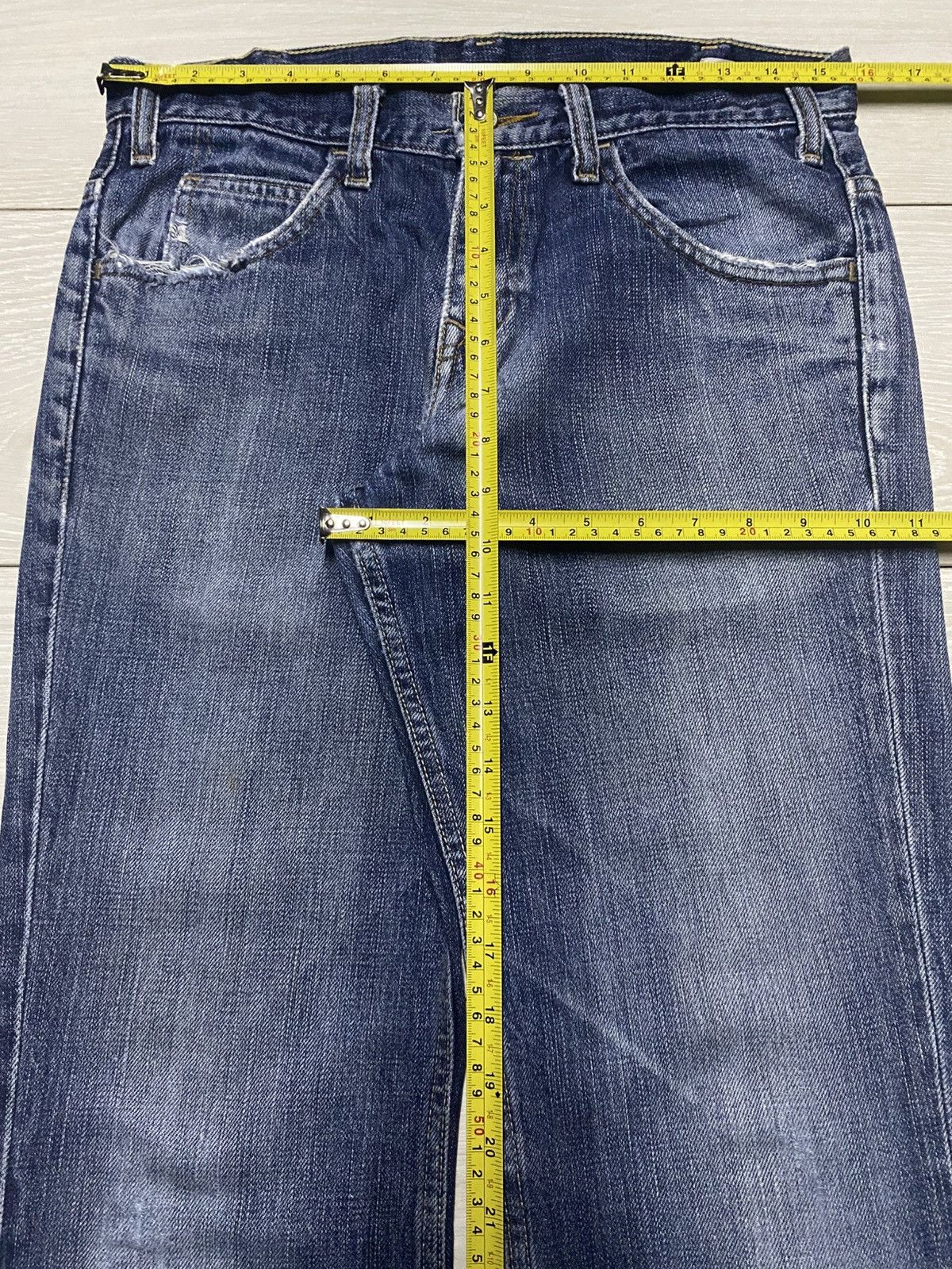 Levi's Vintage Levis Austin Jean Flare Blue Wash Distressed Jeans Size US 31 - 12 Thumbnail