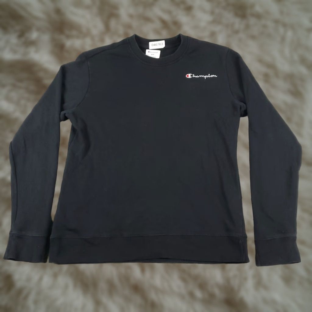 Champion VINTAGE Champion Men's Pullover Sweater M Black Casual Knit Logo Zipper Modern Outdoor Size US M / EU 48-50 / 2 - 1 Thumbnail