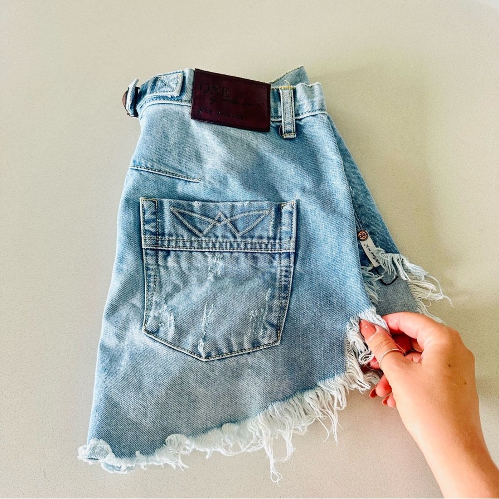 One Teaspoon ONE TEASPOON High Rise Le Wolves Blue Denim Cutoffs Short Size 25" / US 0 / IT 36 - 2 Thumbnail