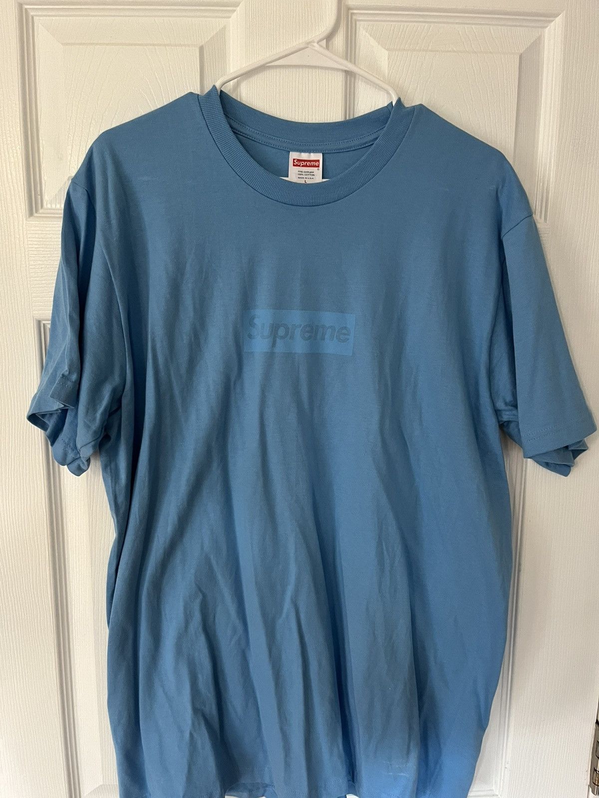 Supreme tonal box logo tee blue L 