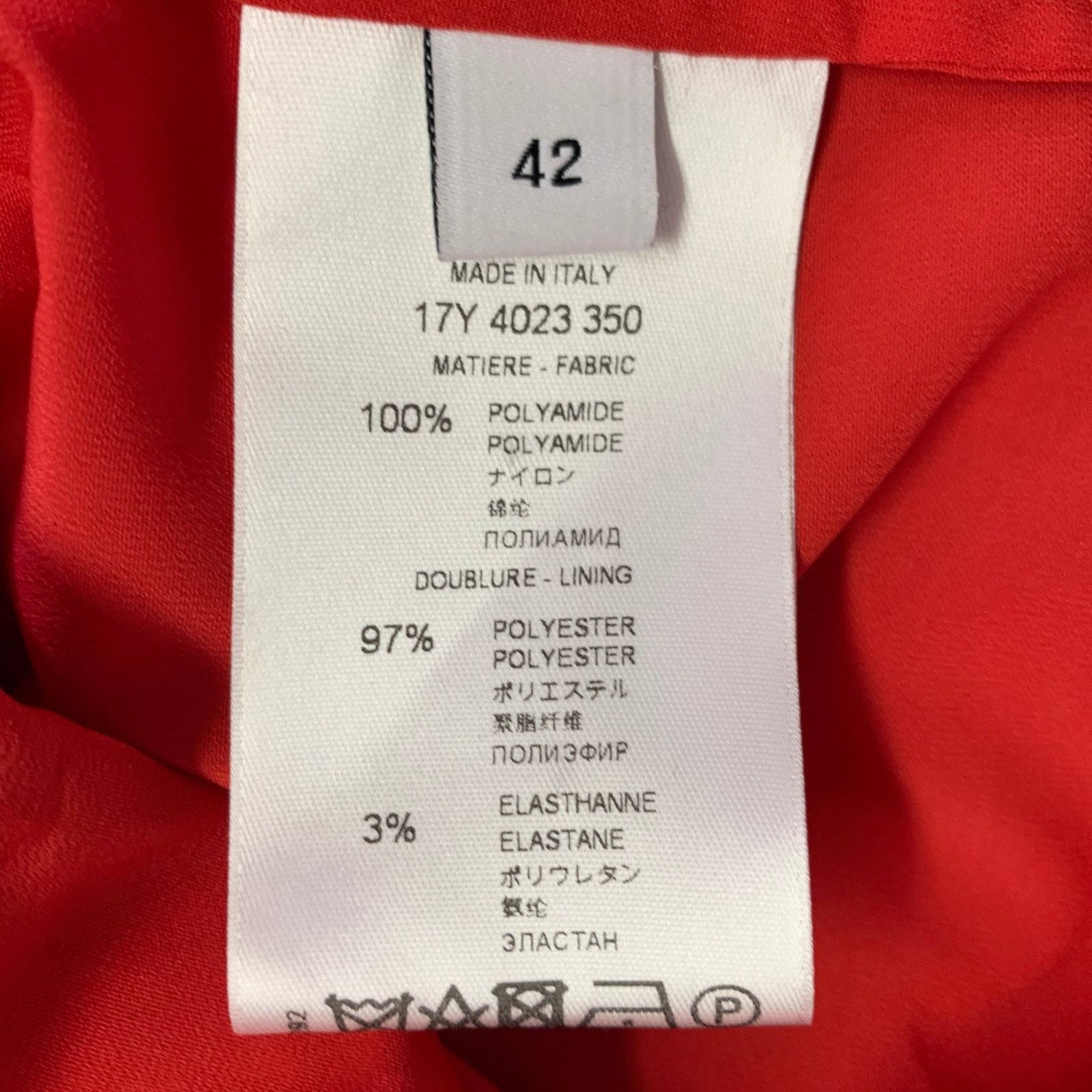 Other NO BRAND Size 6 Red Polyamide Lace Pencil Skirt Size 28" / US 6 / IT 42 - 4 Thumbnail