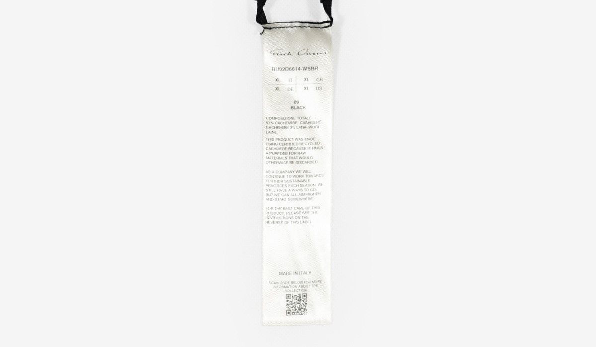 Rick Owens Rick Owens FW24 Black Cashmere Knit Zip Hoodie Size US XL / EU 56 / 4 - 10 Thumbnail