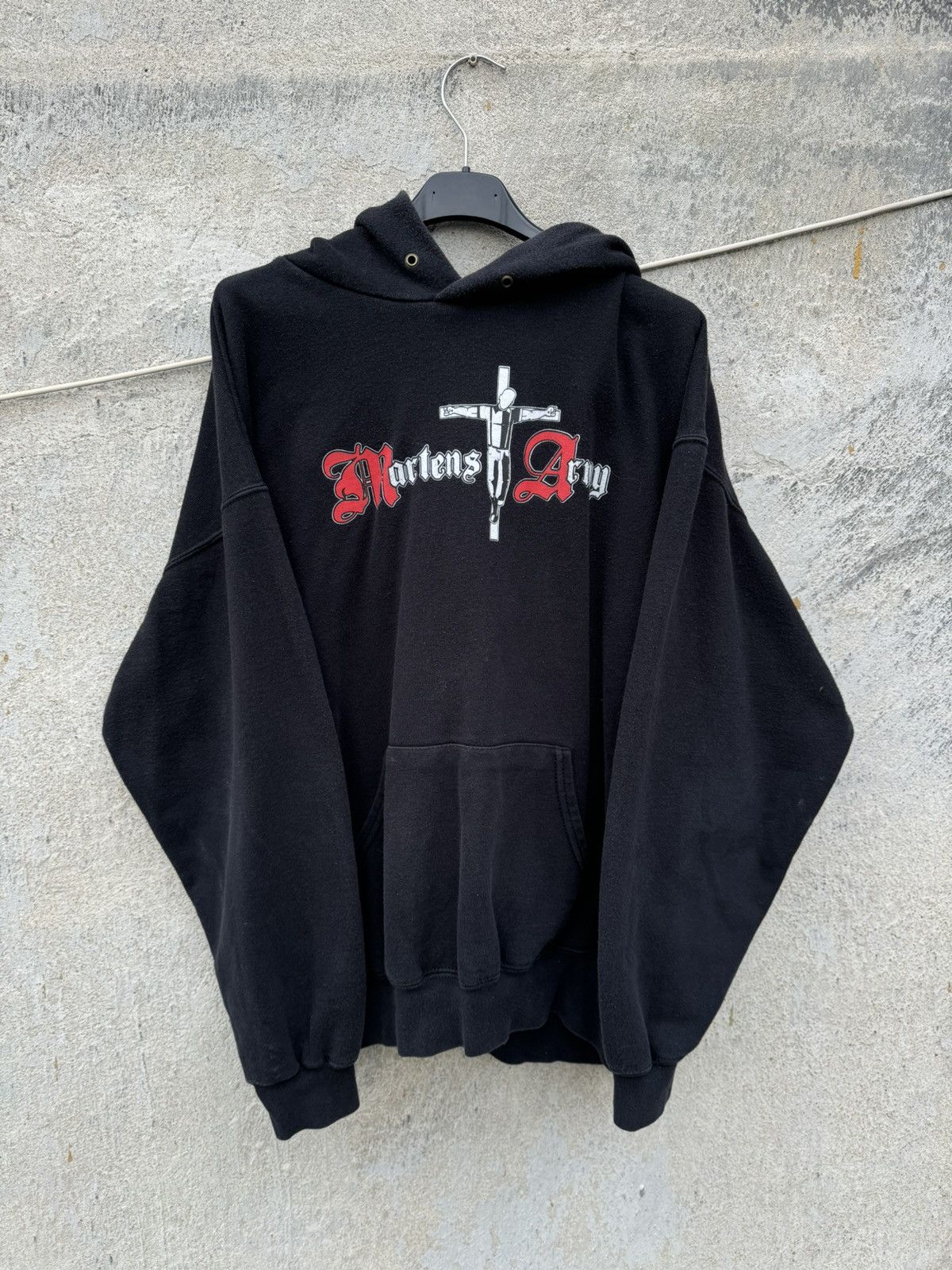Band Tees × Vintage Vintage Washed Punk Hoodie Martens Army Skinheads Metal Size US L / EU 52-54 / 3 - 1 Thumbnail