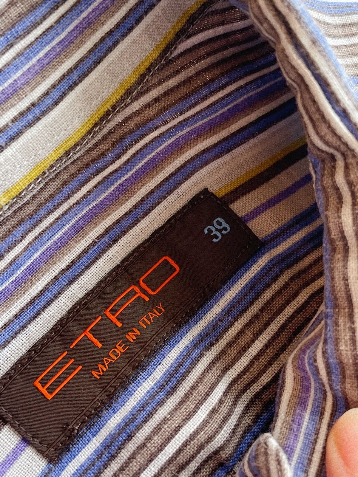 Etro Etro Milano Linen Striped Shirt Size US L / EU 52-54 / 3 - 8 Thumbnail
