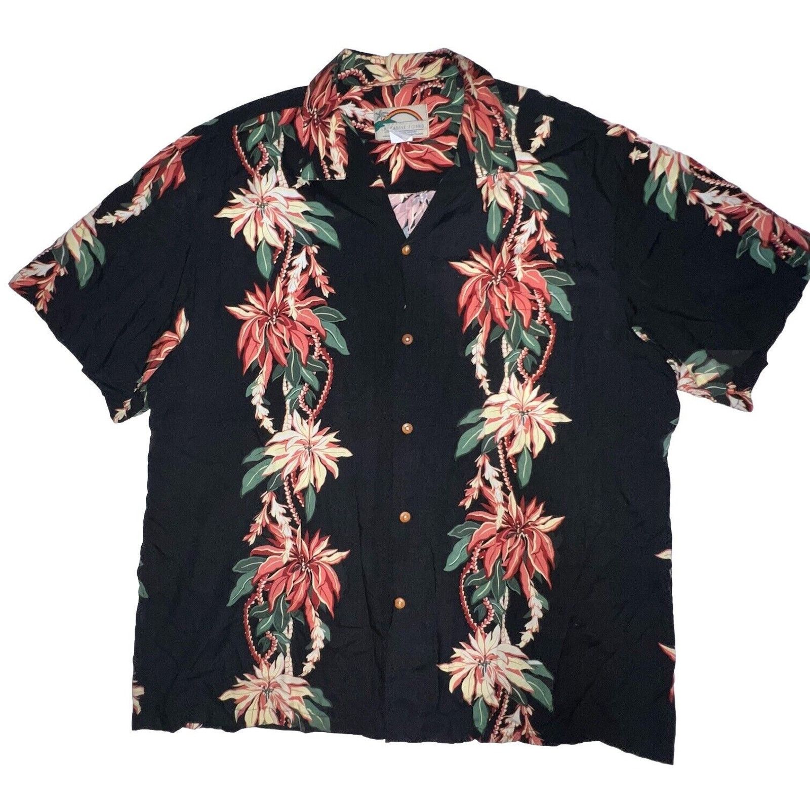 Paradise Found Paradise Found XL Hawaiian Shirt Magnum PI Black Floral Size US XL / EU 56 / 4 - 1 Thumbnail
