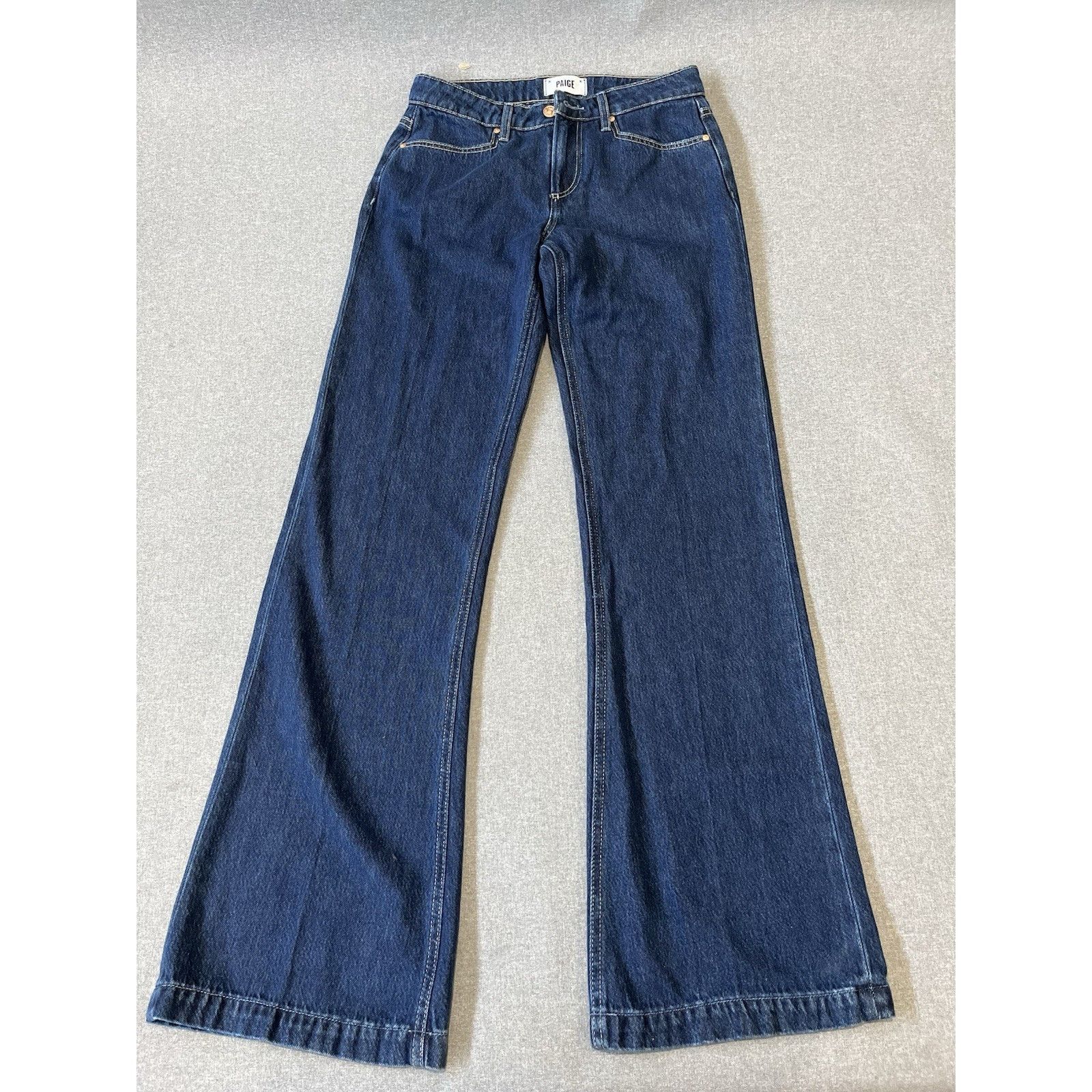 Paige RARE Paige Dark Denim jeans Pockets Wide Leg Denim sz 25 Size 25" / US 0 / IT 36 - 2 Thumbnail