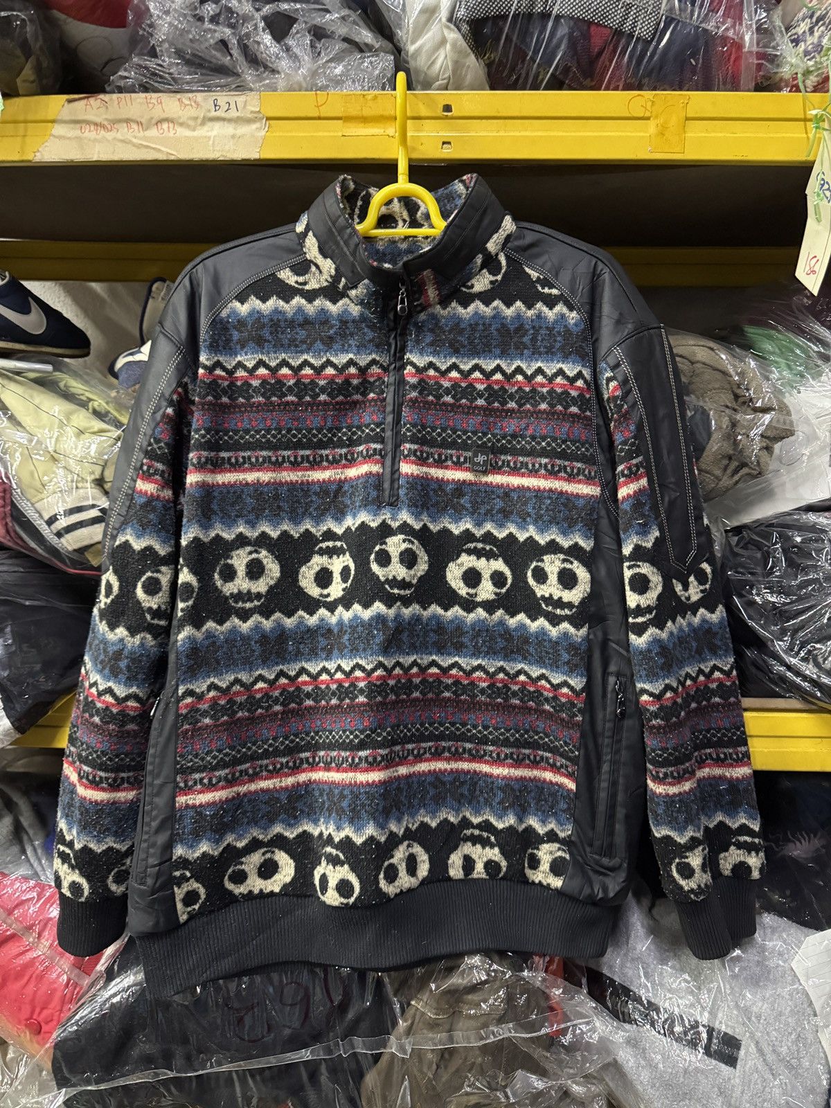 Japanese Brand JEAN PIERRE HALF ZIP SKULL SWEATER Size US M / EU 48-50 / 2 - 1 Thumbnail