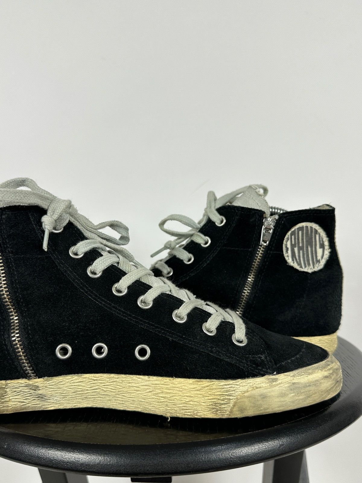 Golden Goose Golden Goose Francy Black Suede High Top Sneakers Size US 7 / EU 40 - 18 Thumbnail