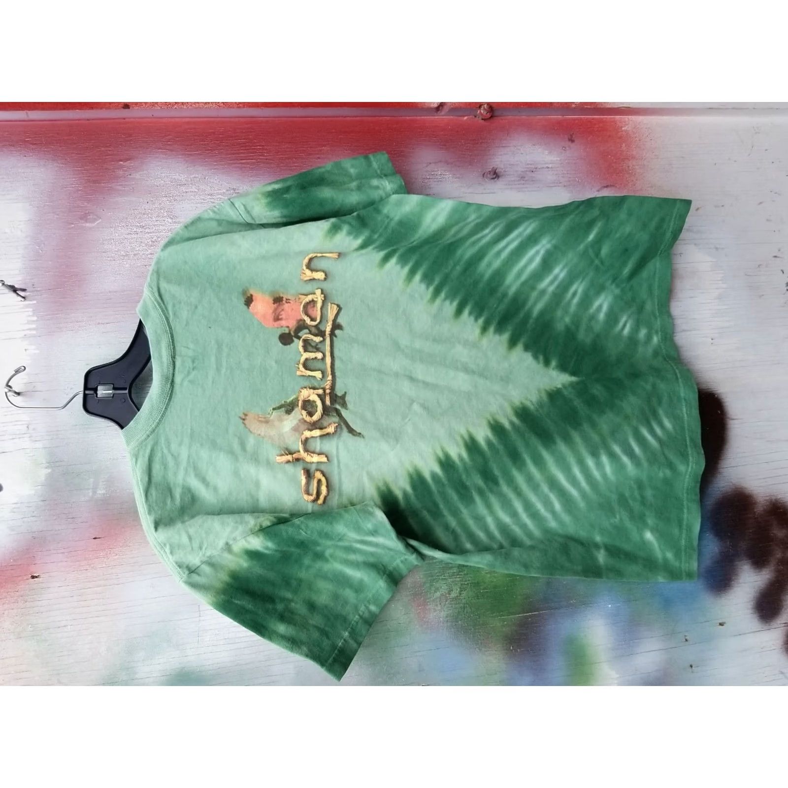 Anvil VINTAGE Santana Shaman Green Tie Dye Medium T-Shirt Mens M Green Music Deadstock Shirt Size US M / EU 48-50 / 2 - 4 Thumbnail