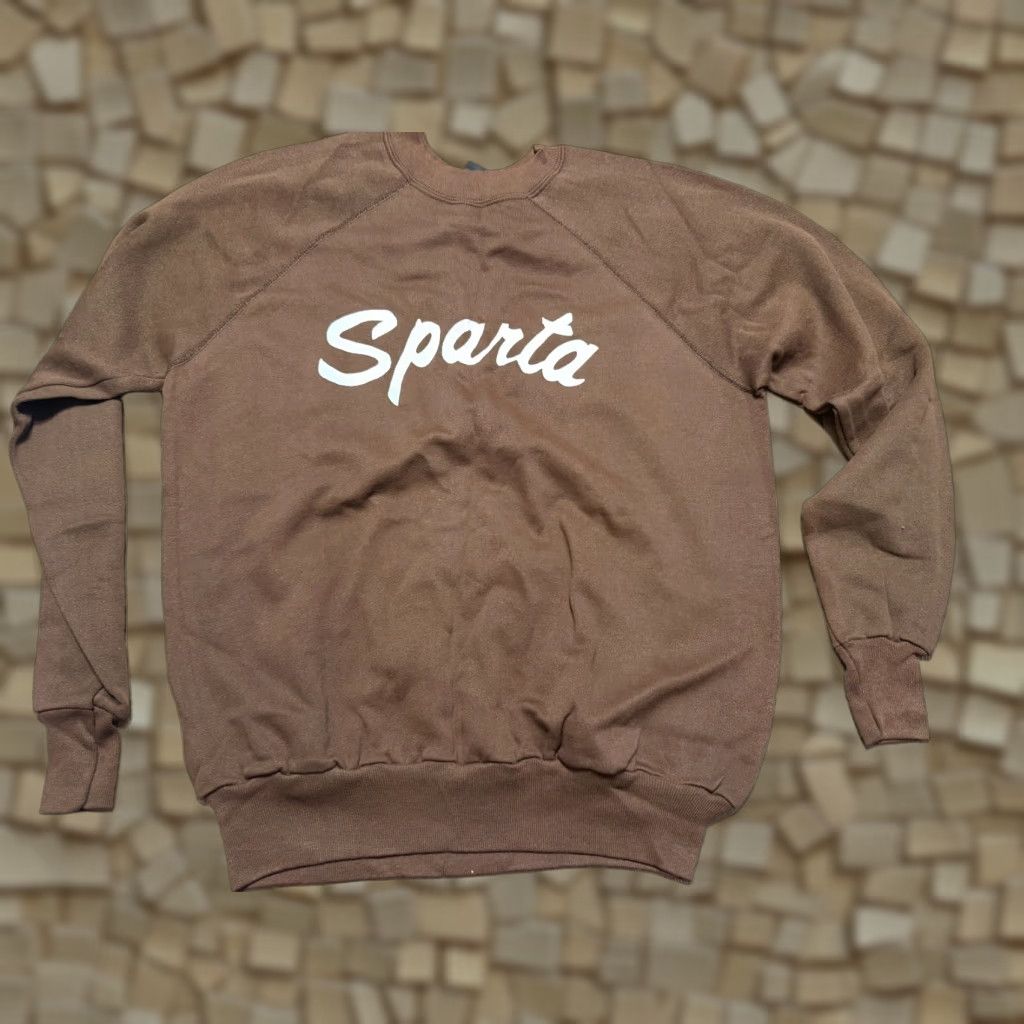 Vintage Jean Top Sweater Womens XL Brown White Crew Neck Pullover Sparta Casual Size XL / US 12-14 / IT 48-50 - 1 Thumbnail