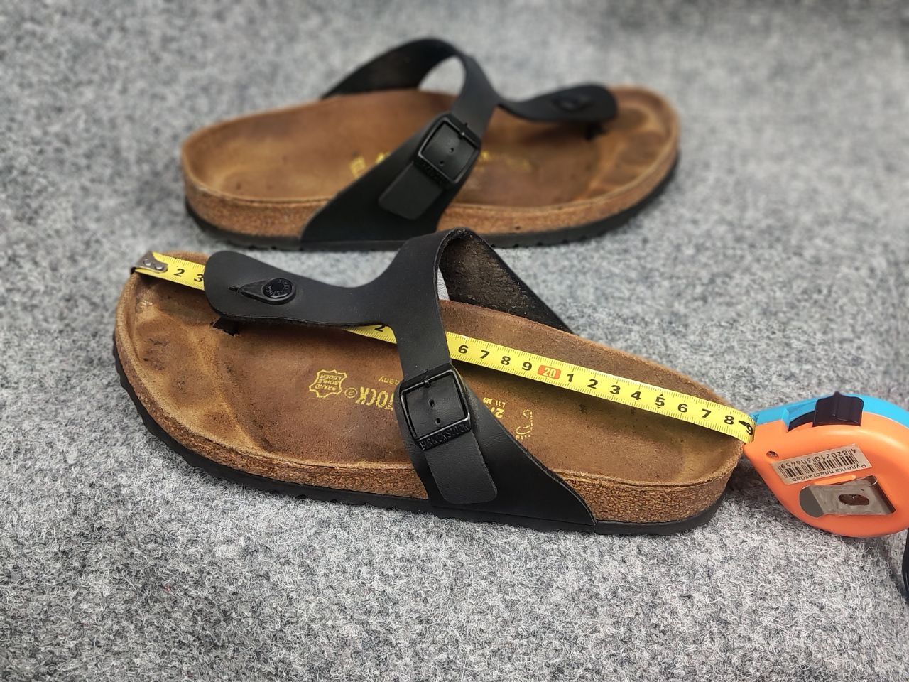 Birkenstock Birkenstock Gizeh Birko-Flor Sandal Leather Black Shoes Size US 9 / EU 42 - 14 Thumbnail
