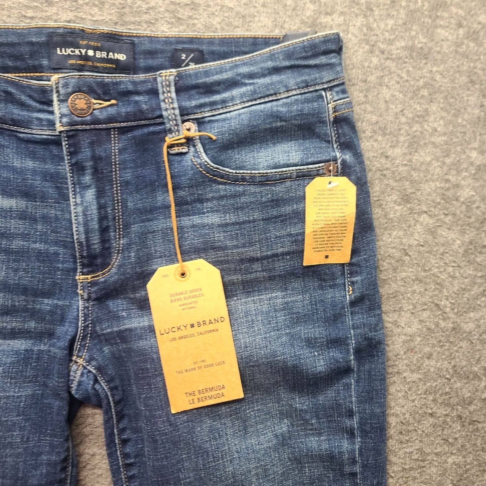 Lucky Brand Lucky Brand Shorts Bermuda Regular Women's 2 Mid Rise Distressed Stretch Denim 5-Pocket Blue Cotton Polyester Spandex Size 26" / US 2 / IT 38 - 7 Thumbnail