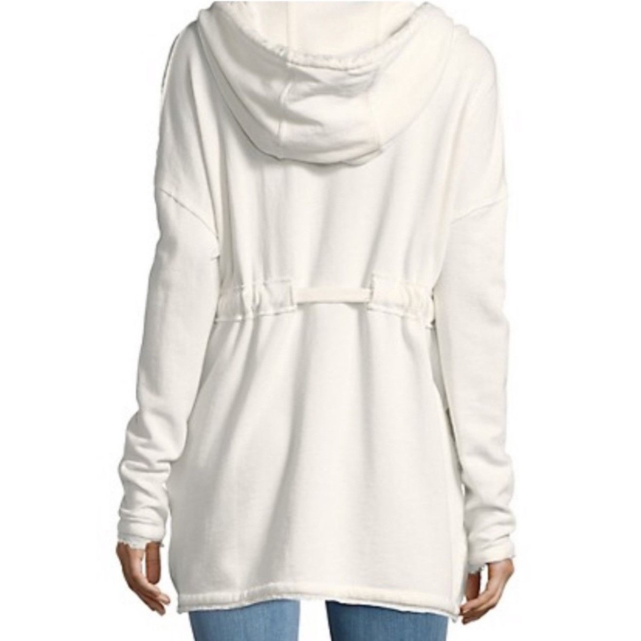 Free People Free People Ivory French Terry Relaxed Hooded Wrap Cardigan Size XS / US 0-2 / IT 36-38 - 7 Thumbnail