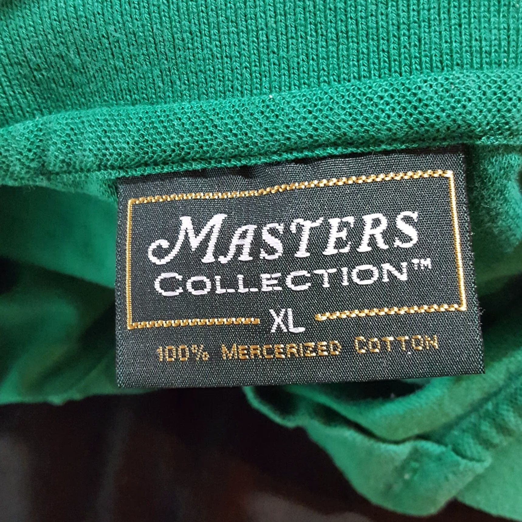 Vintage VINTAGE Masters Golf Polo Shirt Green XL Button Collar Logo - Adult Polo, Short Sleeve, Cotton, Regular Fit, 90s/Preppy/Surf Theme, Mens Size US XL / EU 56 / 4 - 6 Thumbnail