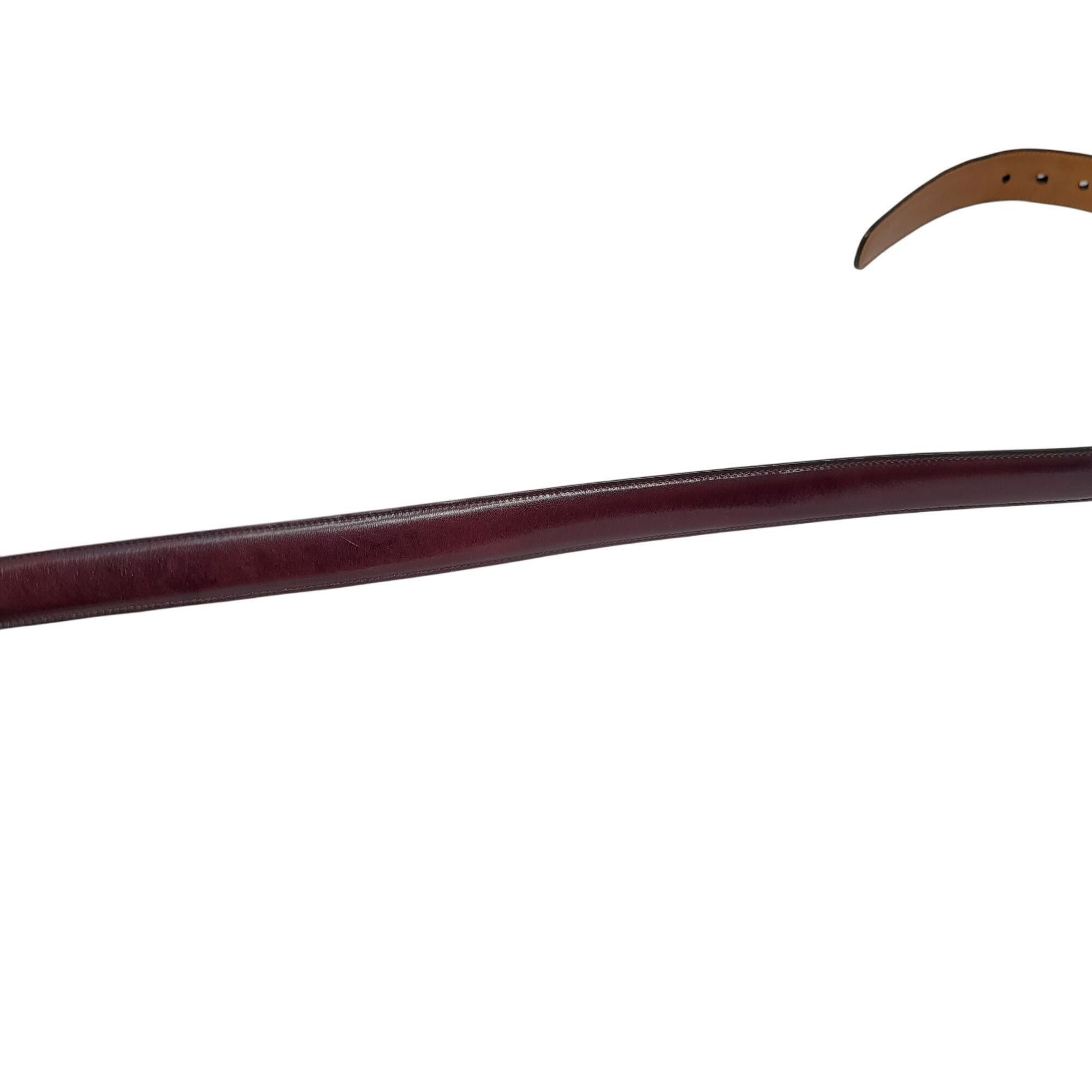 Trafalgar Trafalgar Cortina Burgundy Leather Belt Sz 40" Oxblood Gold Size 40 - 8 Thumbnail